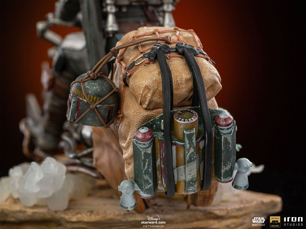 Image produit Mando avec Speeder BDS Art Scale Deluxe Statue - Star Wars The Mandalorian