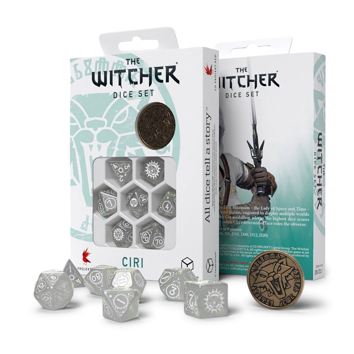 Image produit Witcher - Ciri Dame de l'Espace & du Temps RPG Set de dés 7pcs avec pièce de collection