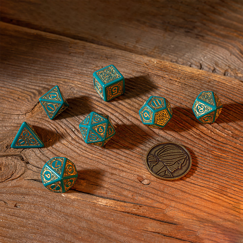 Image produit Witcher - Triss Belle Guérisseuse Set de Dés RPG 7 pièces avec Pièce de Collection
