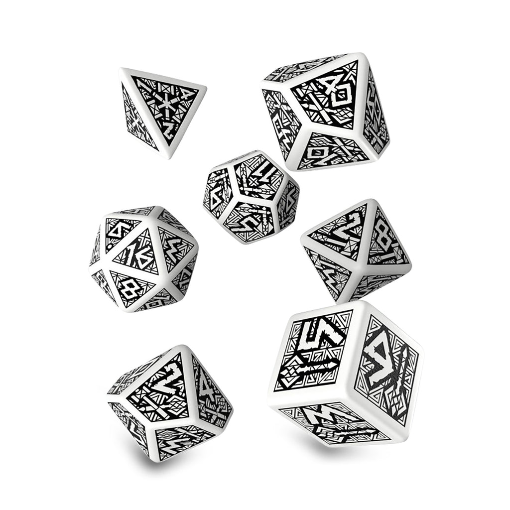 Image produit Set de dés RPG nains blanc & noir 7pcs