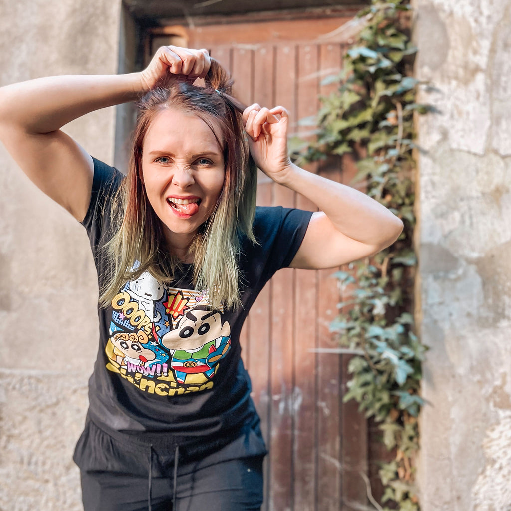 Image produit Shin-Chan - T-shirt Hero pour femmes noir