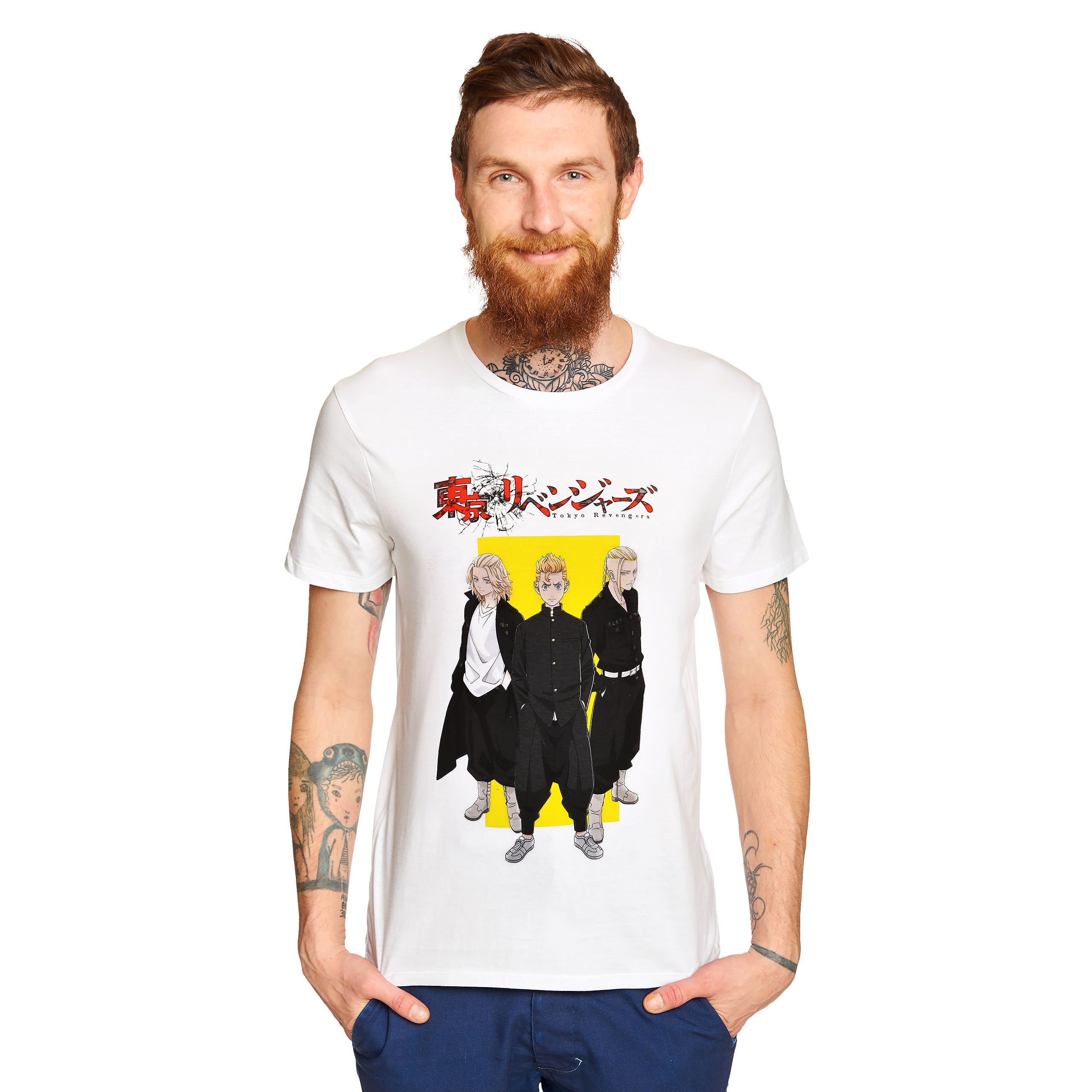 Image produit Tokyo Revengers - T-shirt logo carré jaune blanc