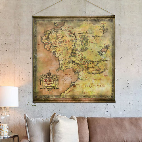 Image produit Le Seigneur des Anneaux - Carte de la Terre du Milieu sur Parchemin Mural