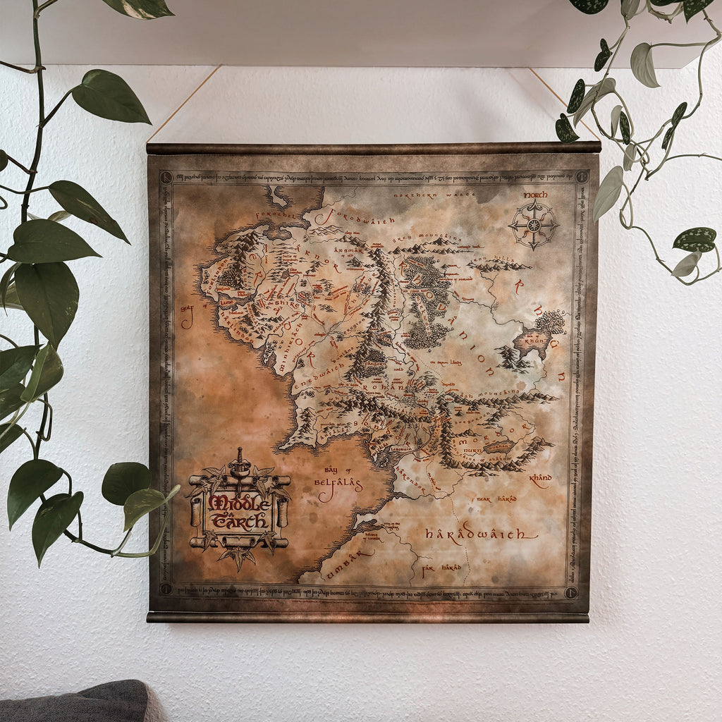Image produit Le Seigneur des Anneaux - Carte de la Terre du Milieu sur Parchemin Mural