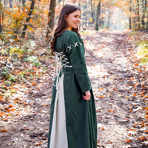 Image produit Robe Médiévale Larina Vert-Beige