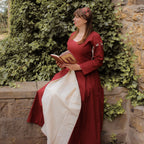 Image produit Robe médiévale Larina rouge-beige