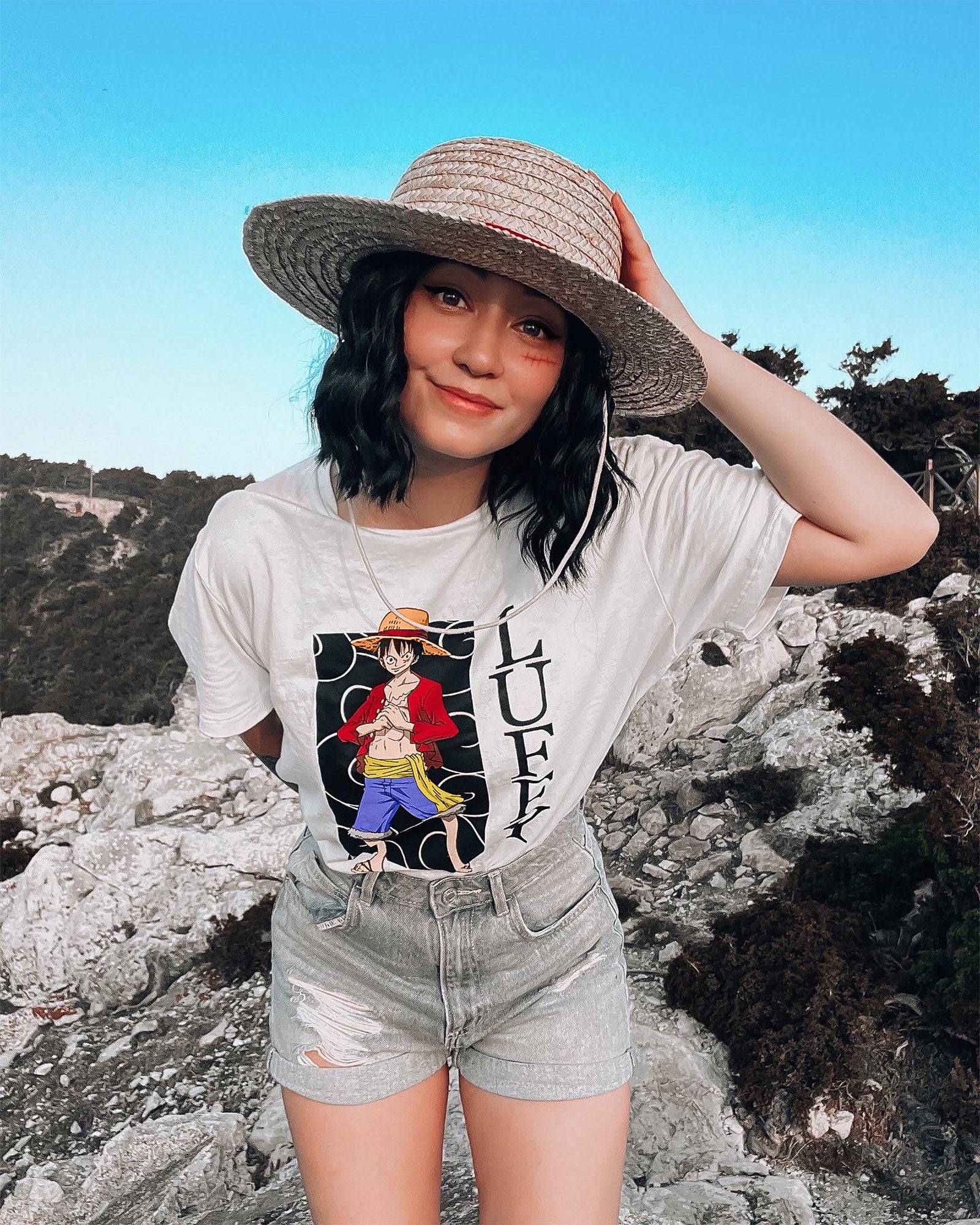 Image produit One Piece - T-shirt Luffy blanc