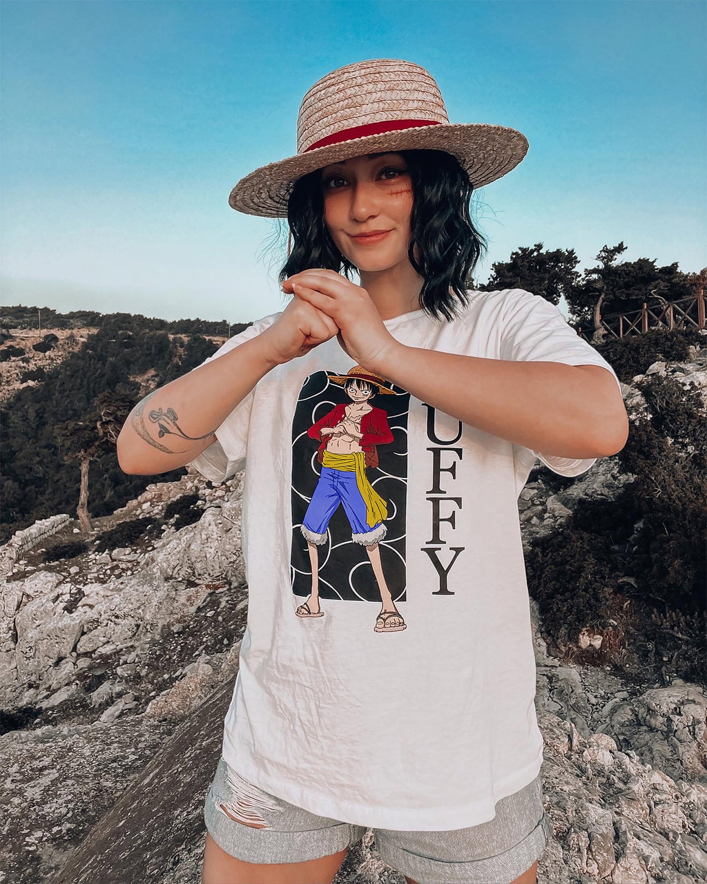 Image produit One Piece - T-shirt Luffy blanc