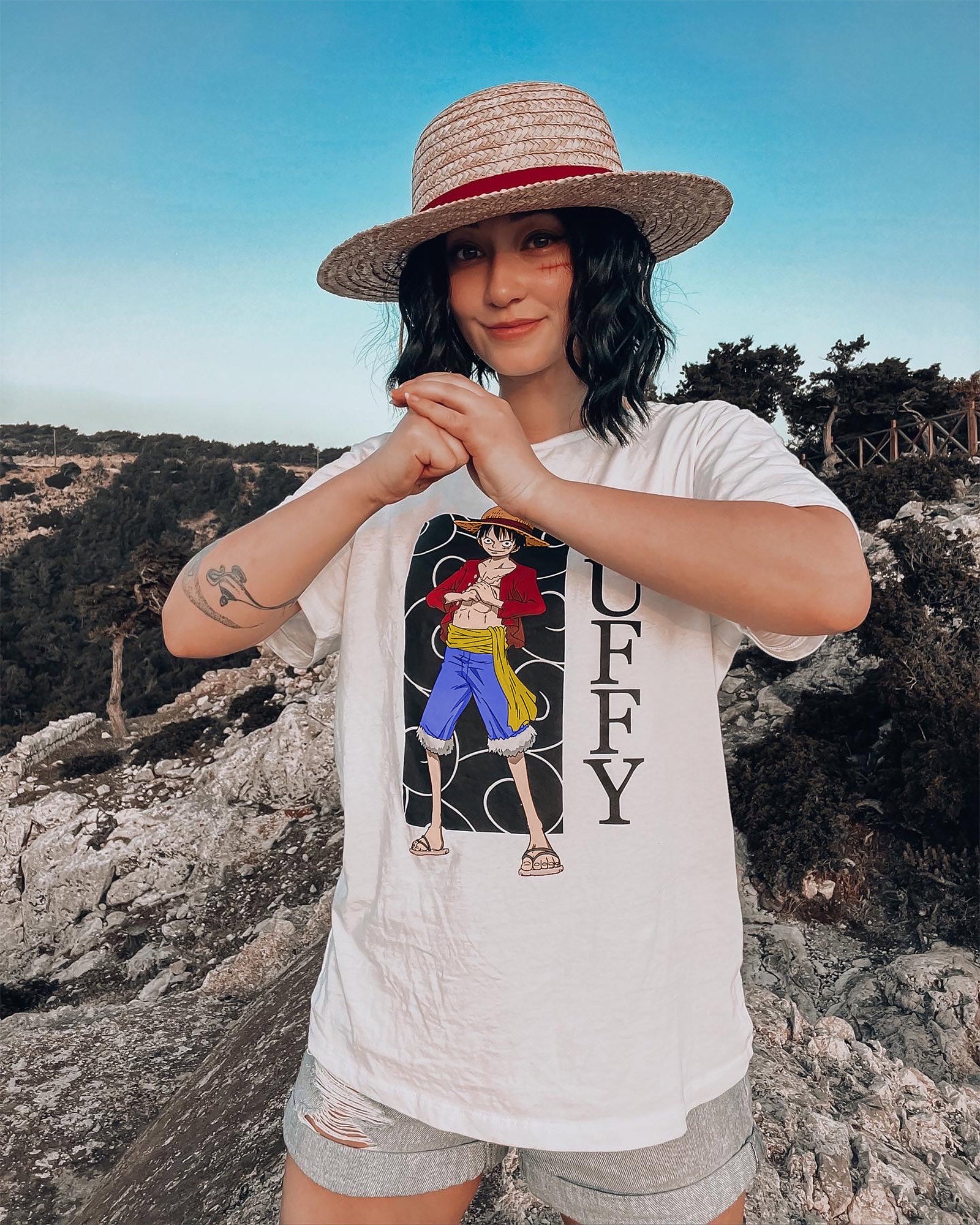 Image produit One Piece - T-shirt Luffy blanc