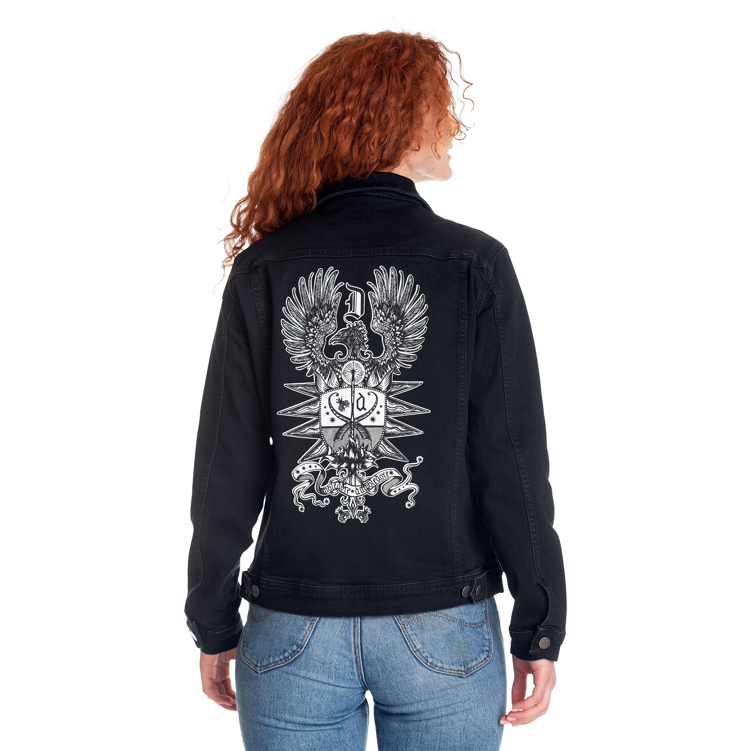 Image produit Veste en jean noir blason Dumbledore - Les Animaux Fantastiques