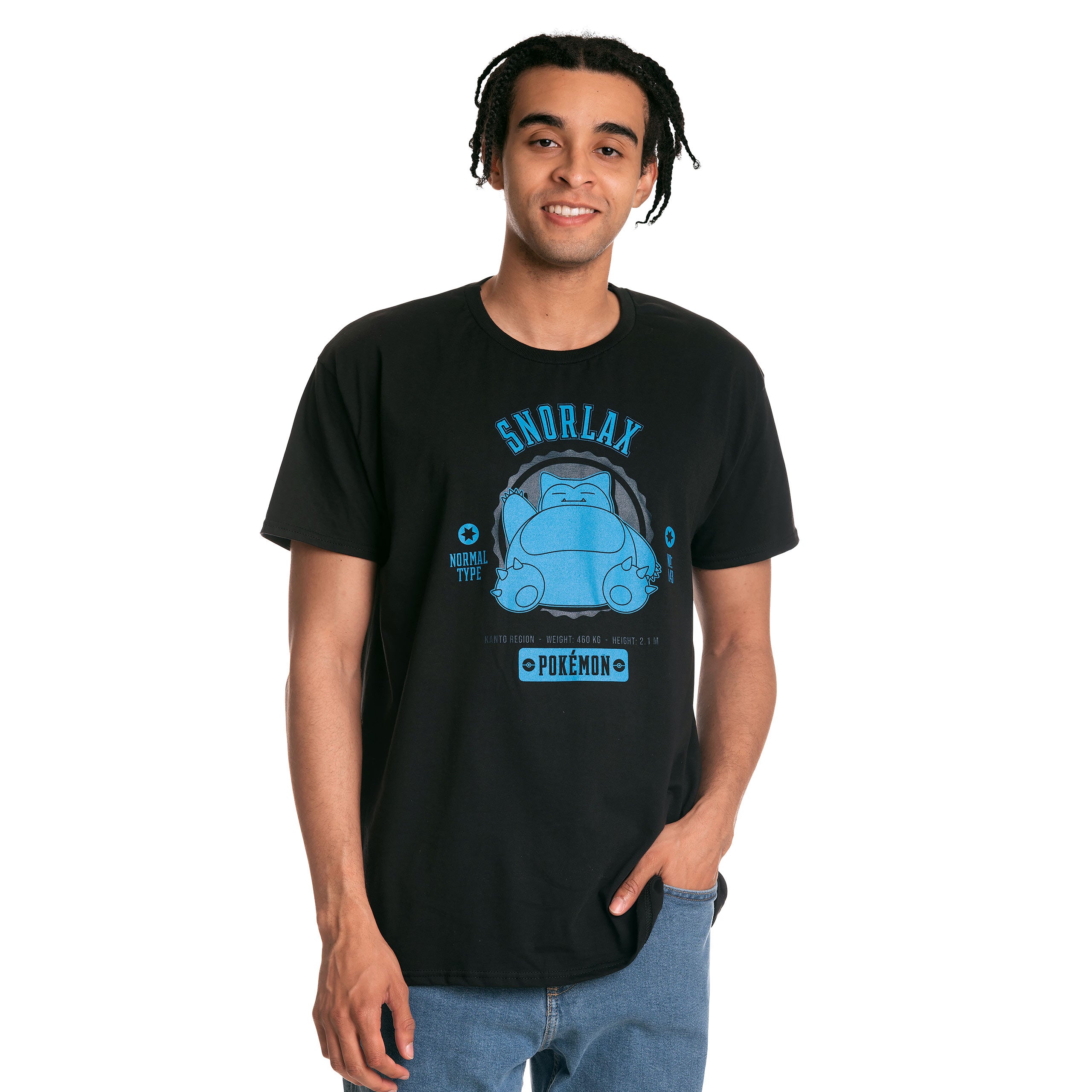 Image produit Pokemon - T-shirt collégial Snorlax noir