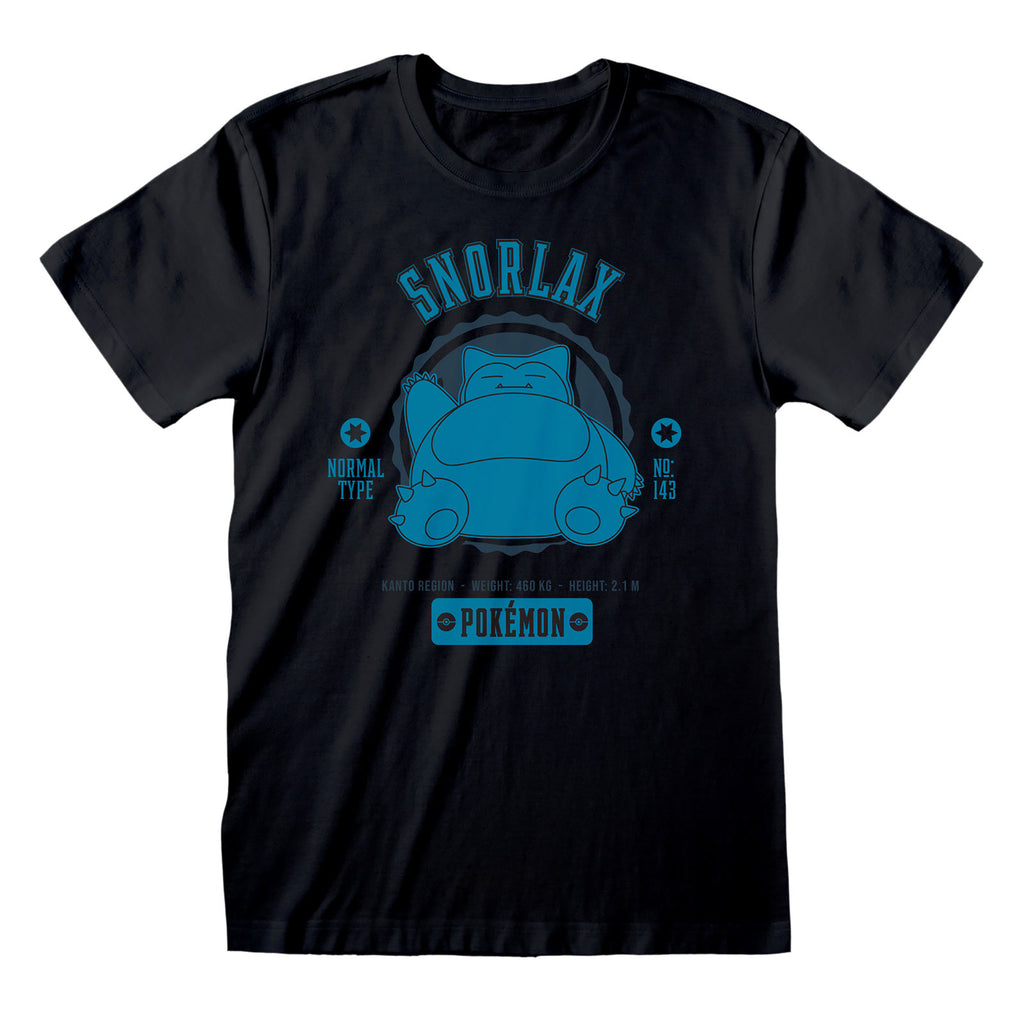 Image produit Pokemon - T-shirt collégial Snorlax noir