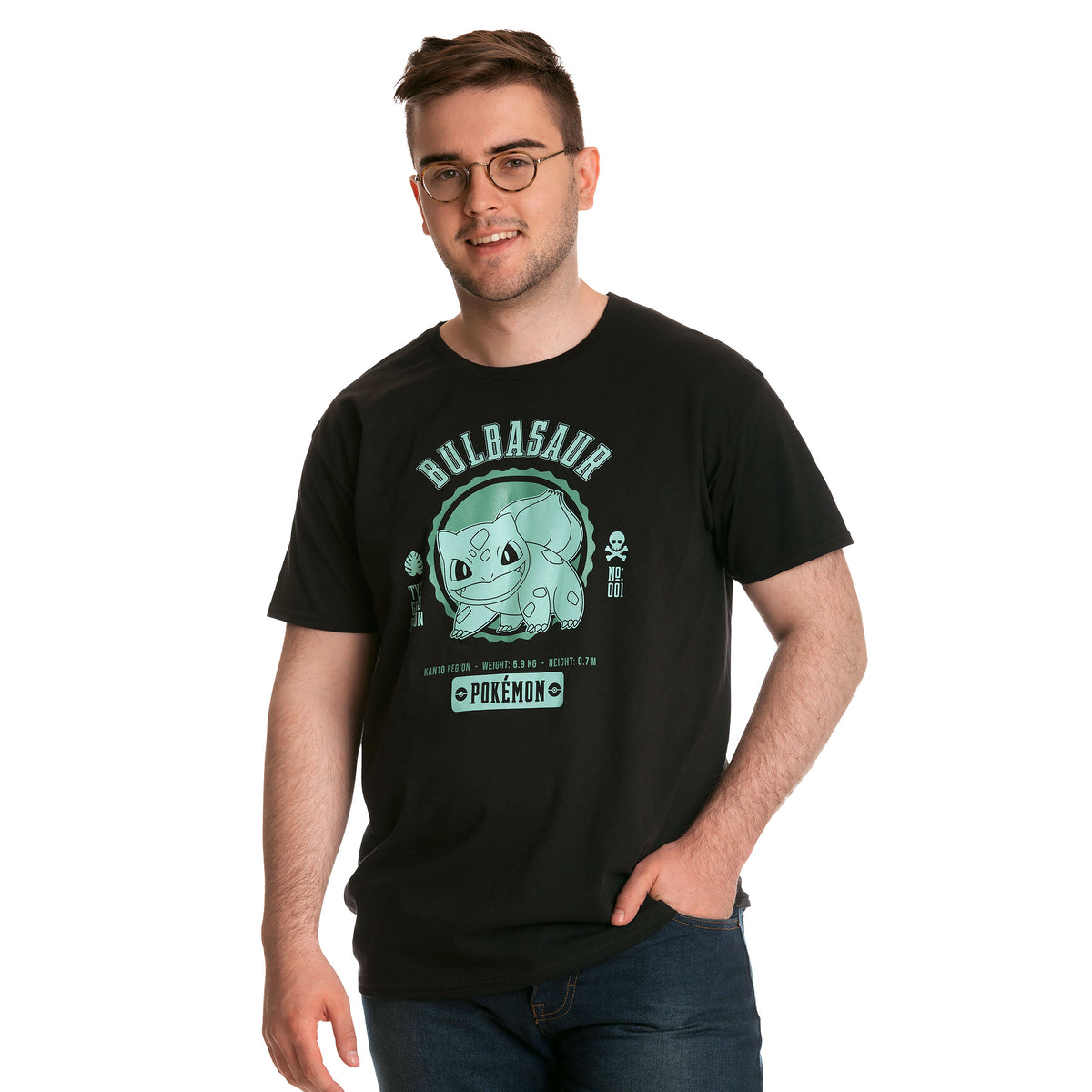 Image produit Pokemon - T-shirt de collège Bulbasaur noir
