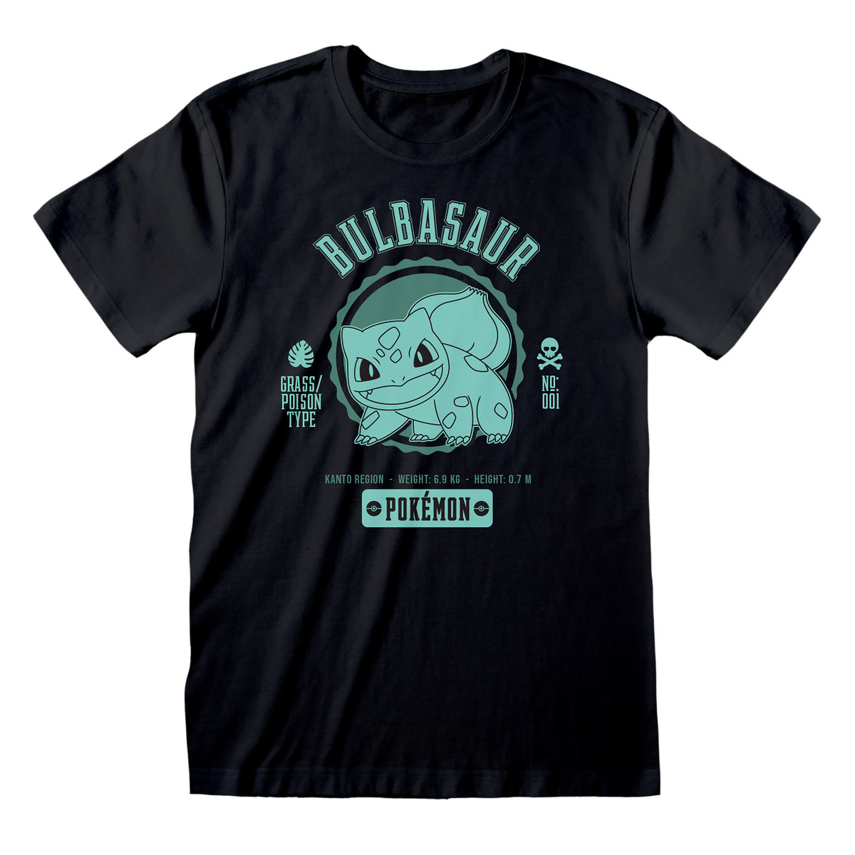 Image produit Pokemon - T-shirt de collège Bulbasaur noir