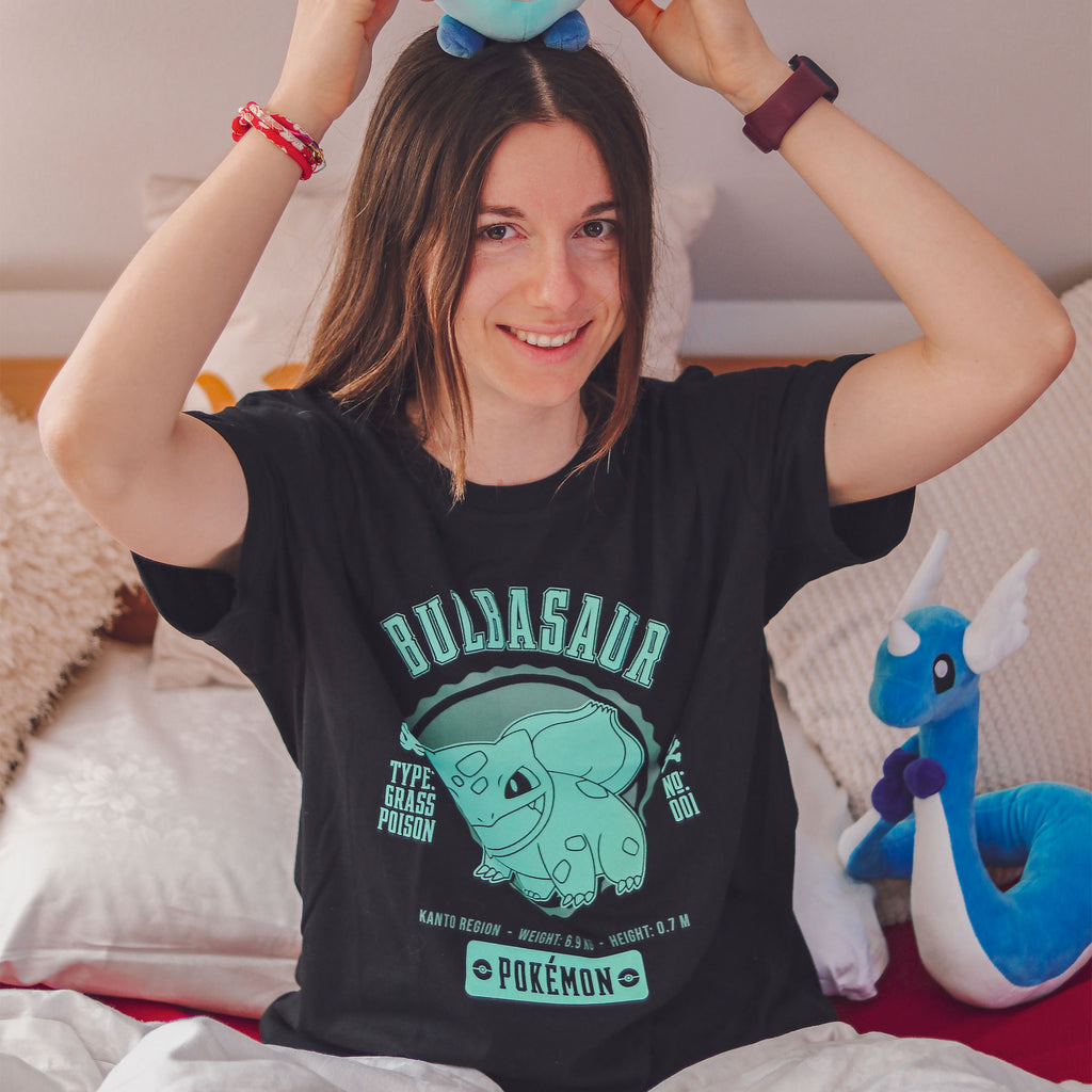 Image produit Pokemon - T-shirt de collège Bulbasaur noir