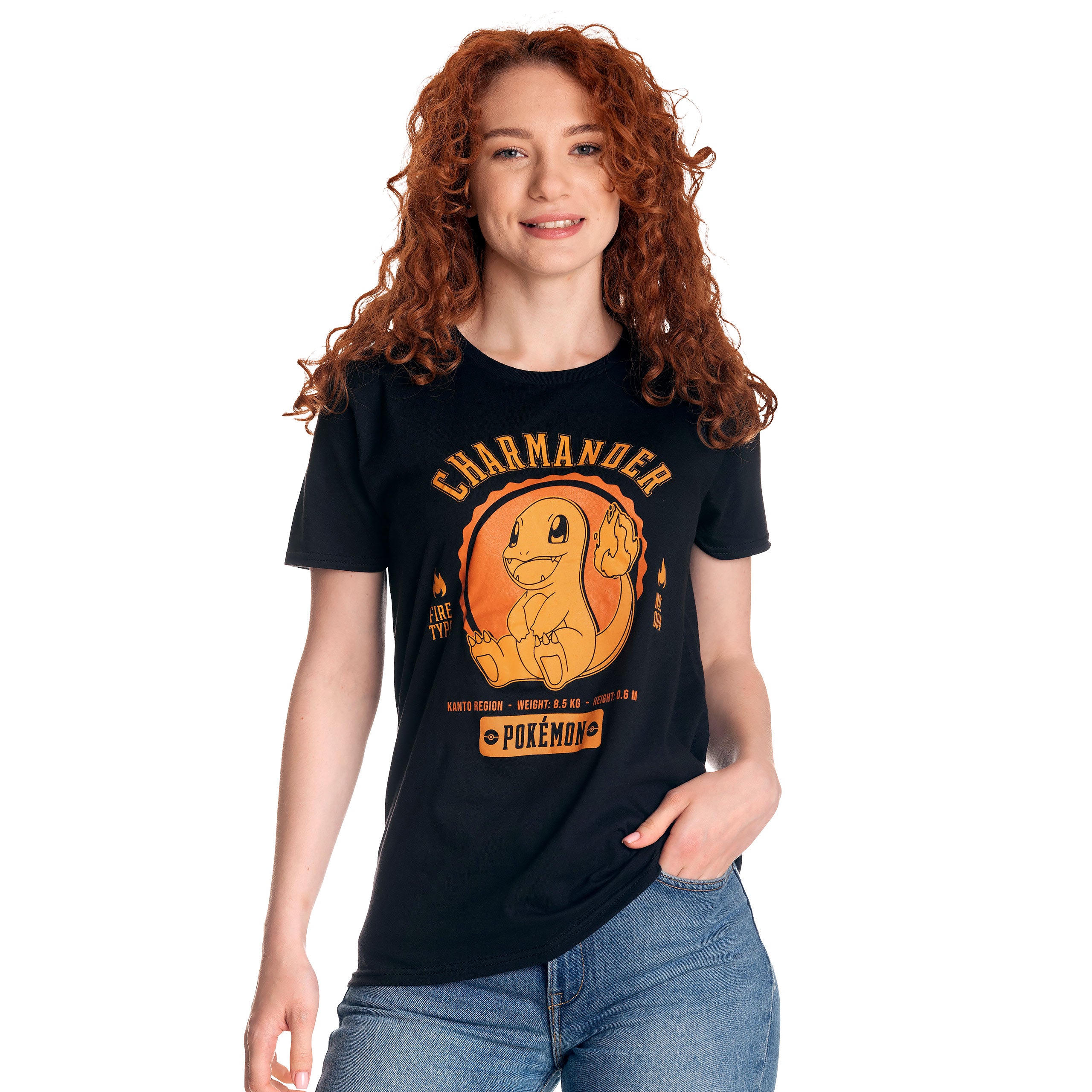Image produit Pokemon - T-shirt de collège Charmander noir