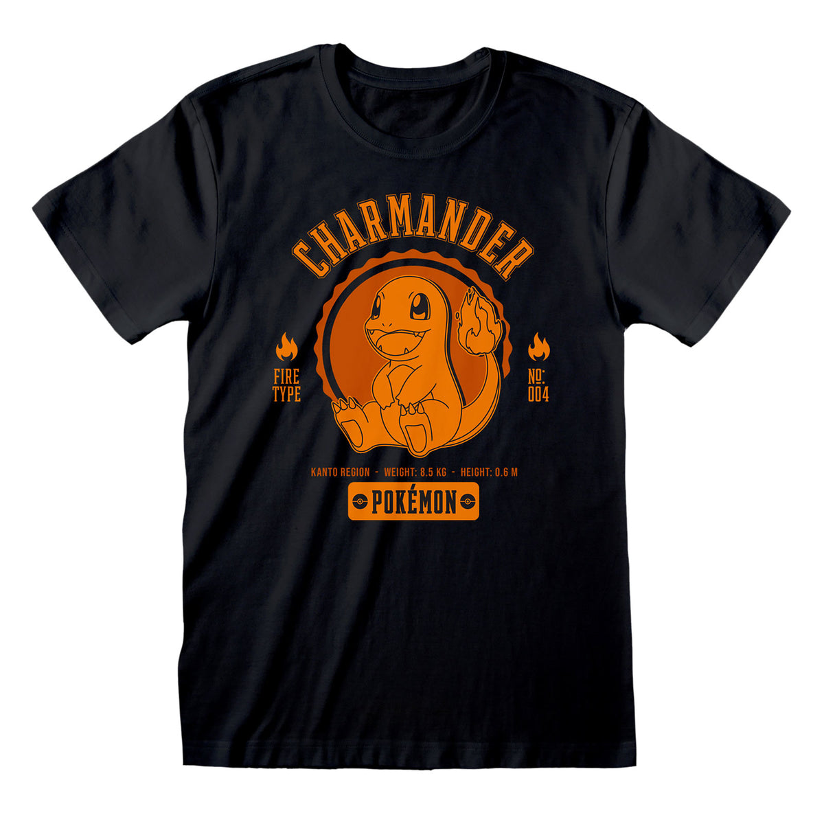 Image produit Pokemon - T-shirt de collège Charmander noir