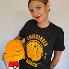 Image produit Pokemon - T-shirt de collège Charmander noir