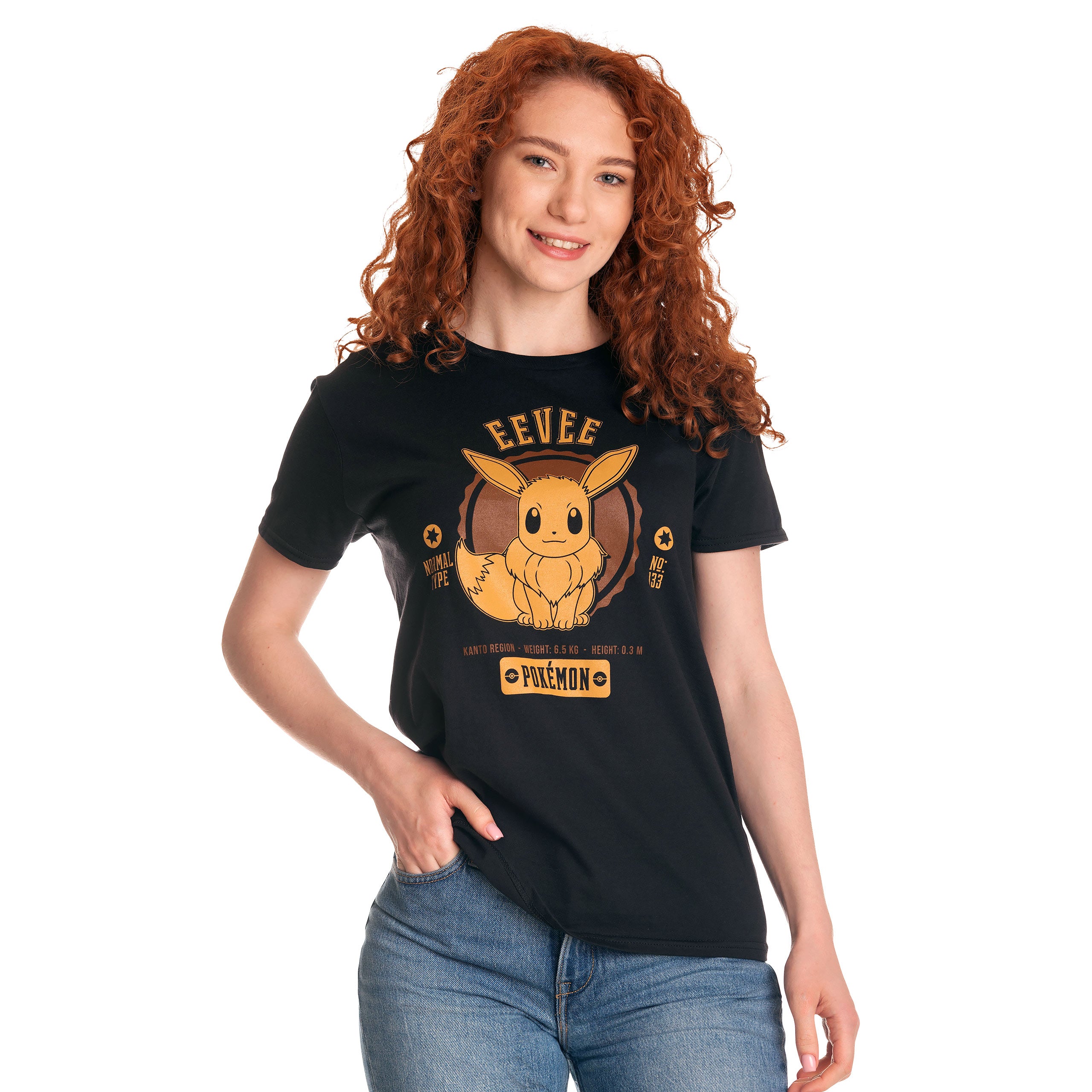 Image produit Pokemon - T-shirt de collège Eevee noir
