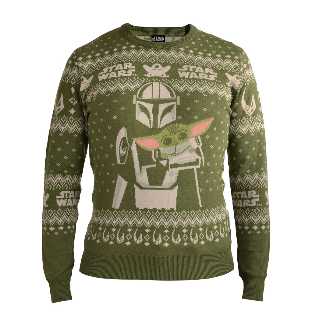 Image produit Pull en maille Mando et Grogu - Star Wars The Mandalorian