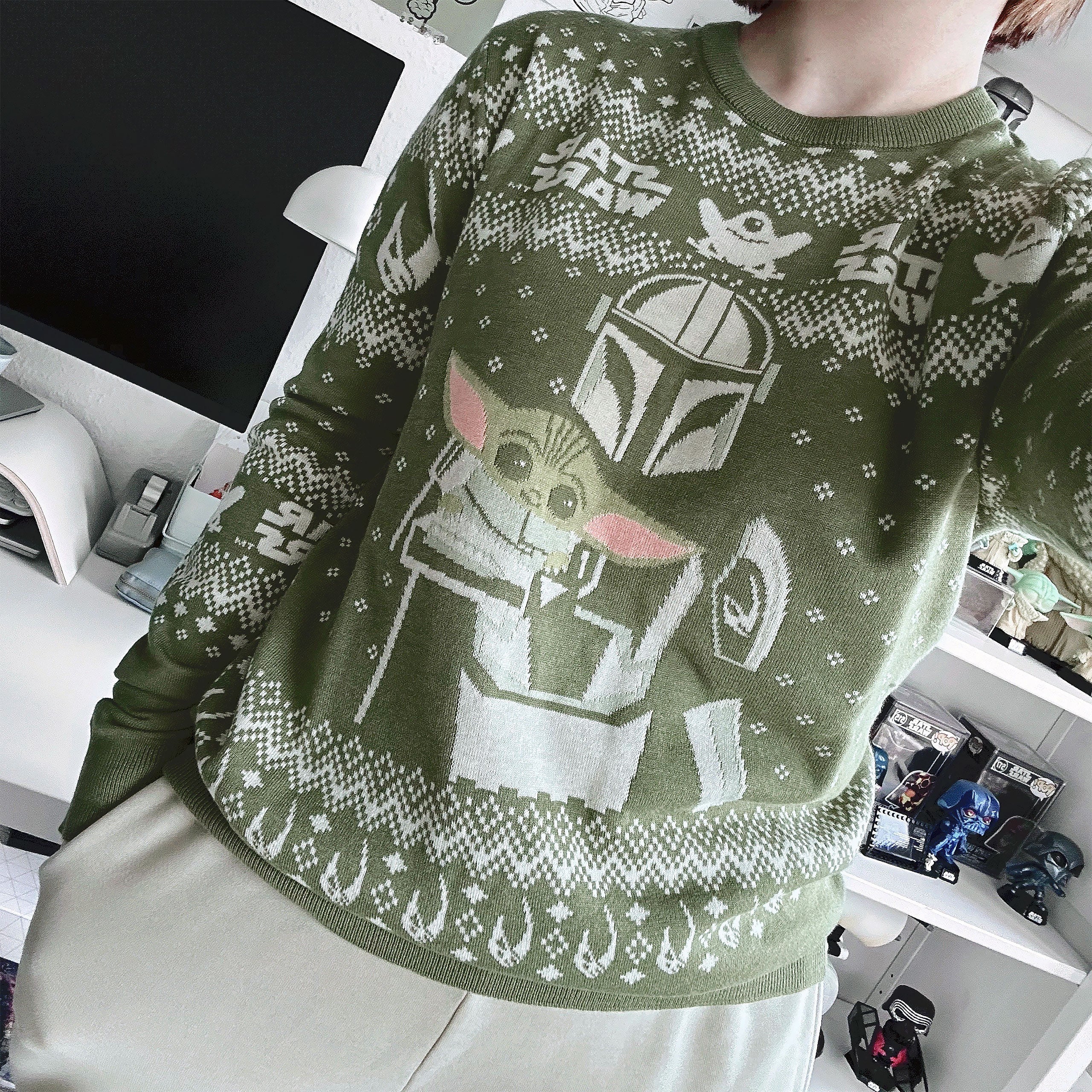 Image produit Pull en maille Mando et Grogu - Star Wars The Mandalorian