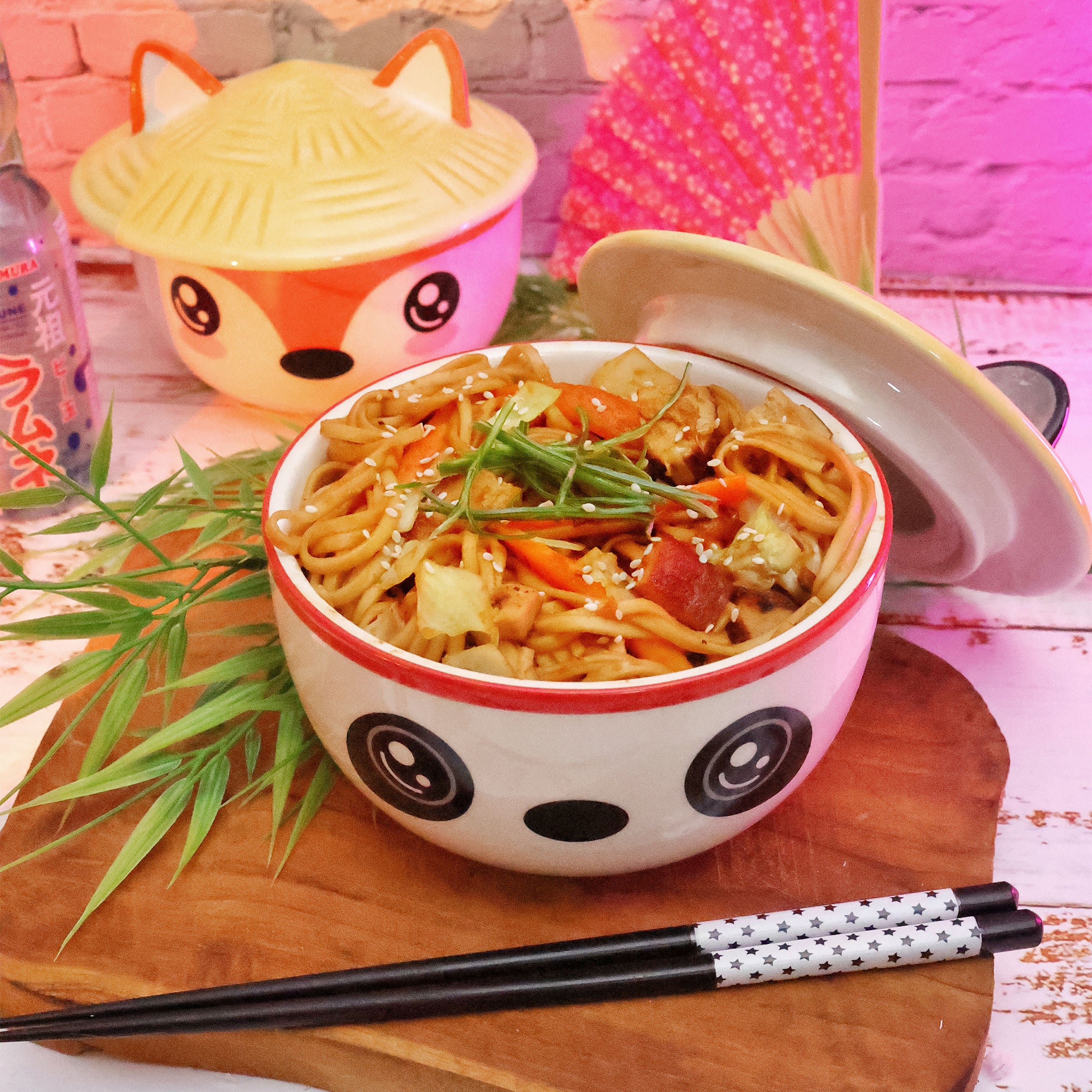 Image produit Bol Panda Kawaii avec couvercle pour fans d’anime