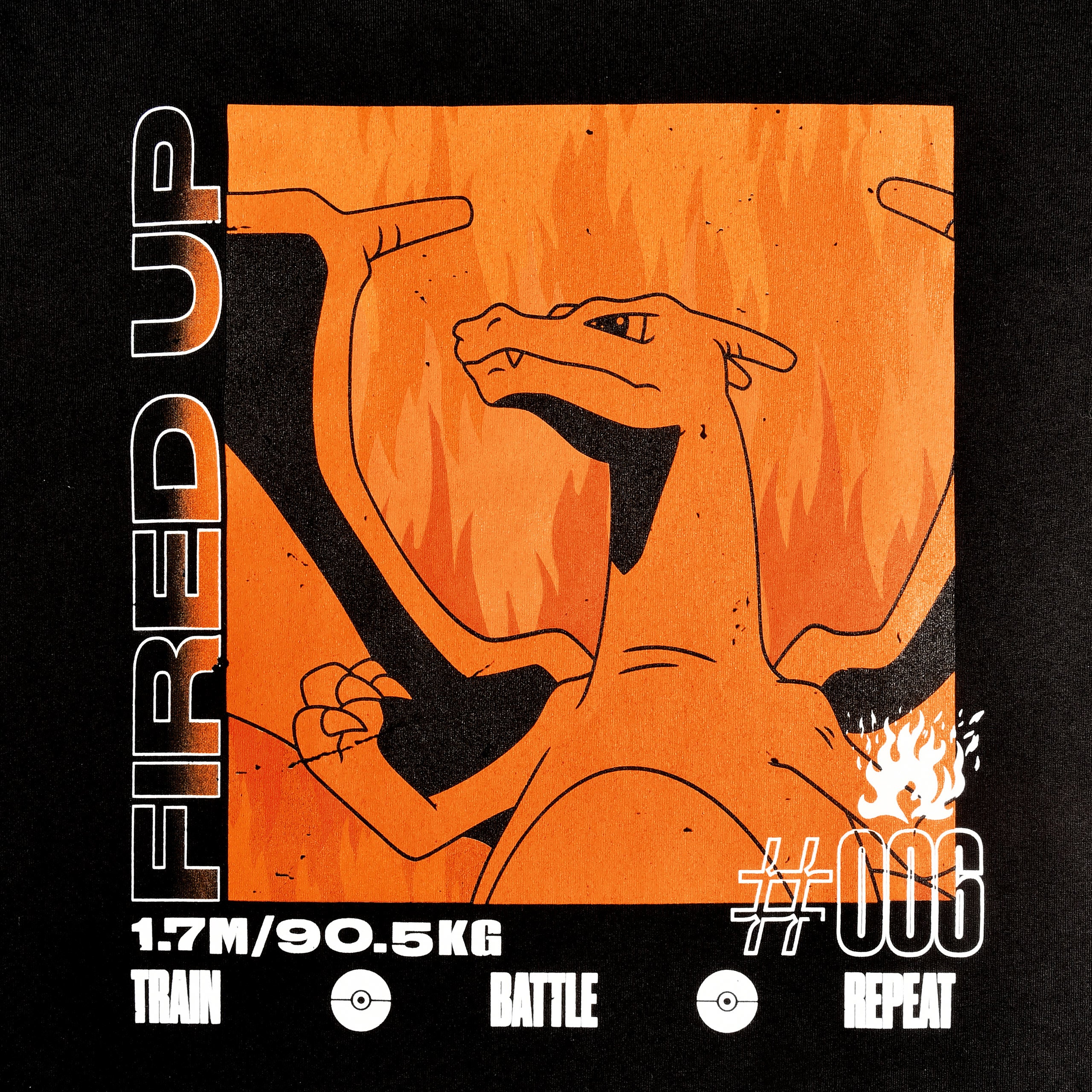 Image produit Pokemon - T-shirt Poster Charizard Noir