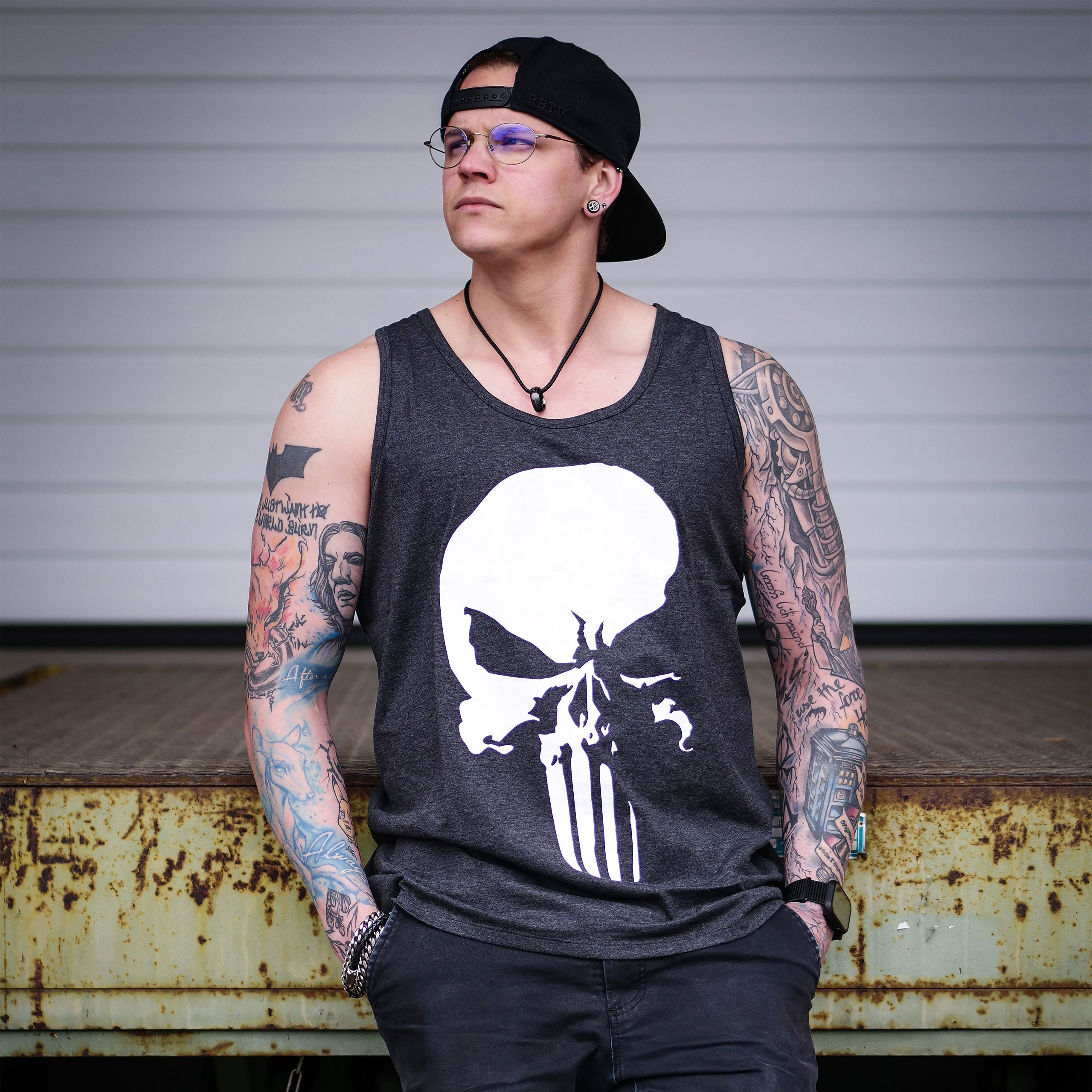 Image produit Punisher - Débardeur Skull gris
