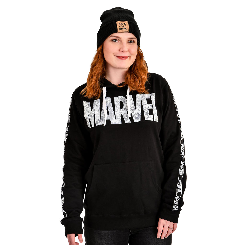 Image produit Marvel - Sweat à capuche avec logo de bande dessinée noir