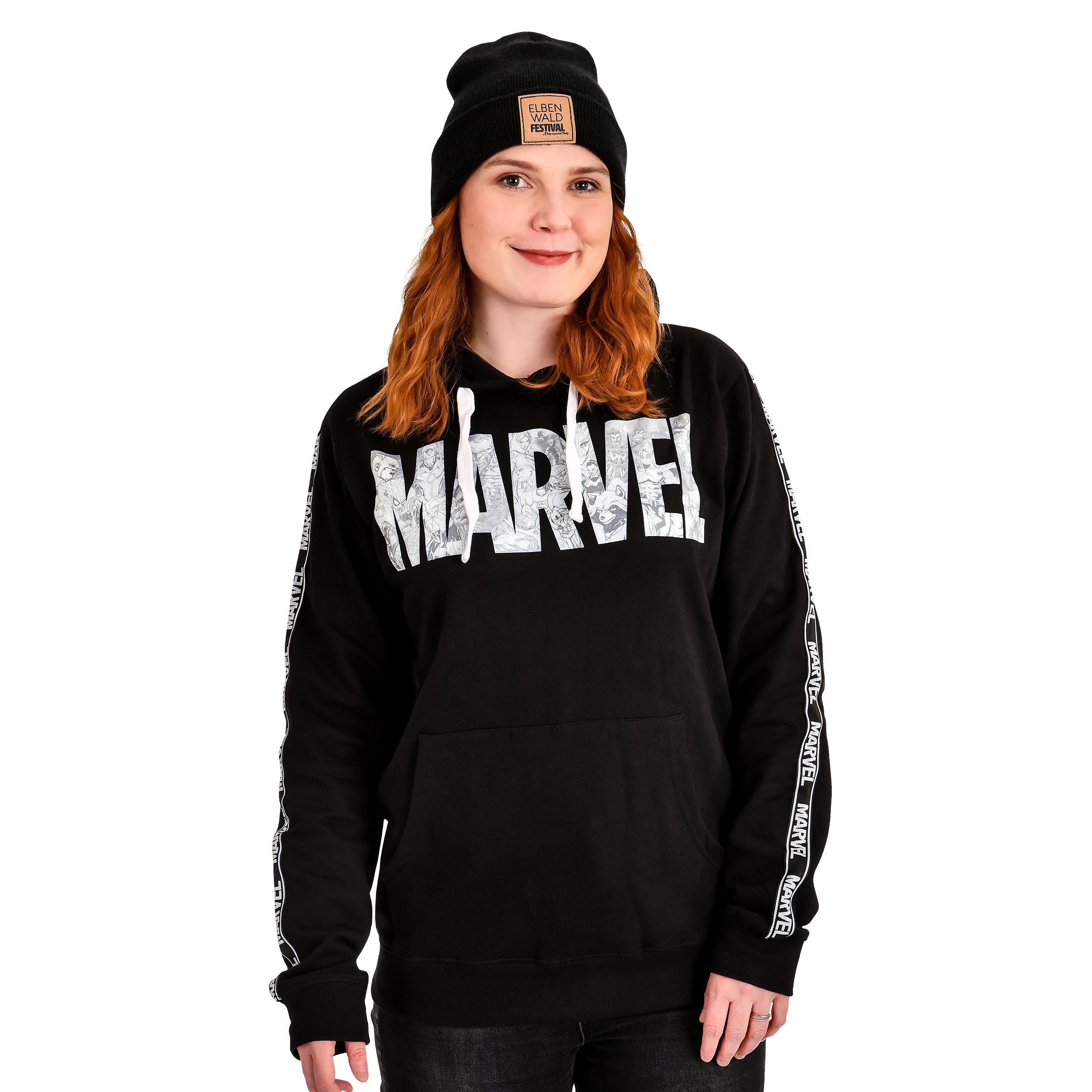 Image produit Marvel - Sweat à capuche avec logo de bande dessinée noir
