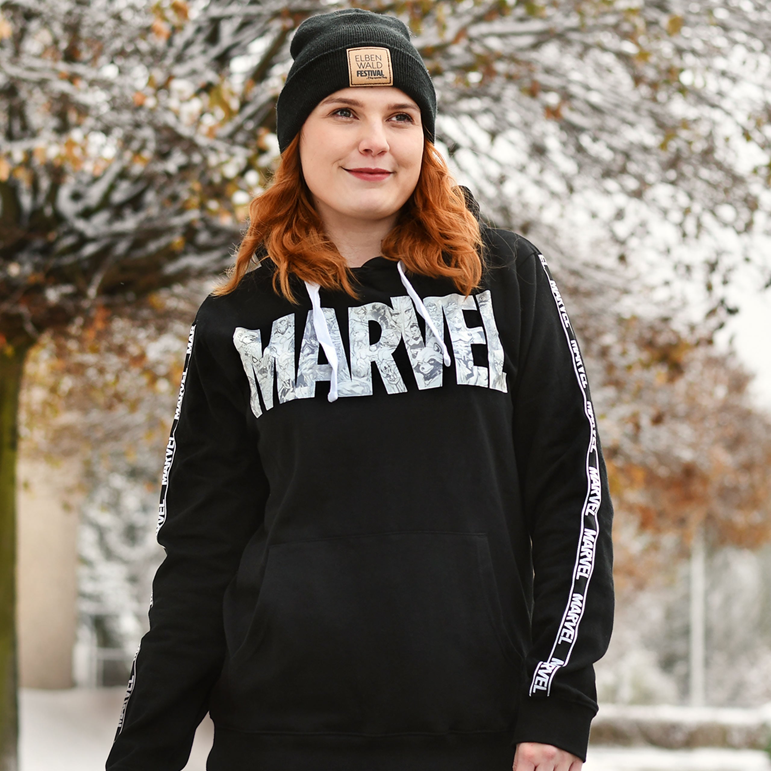 Image produit Marvel - Sweat à capuche avec logo de bande dessinée noir
