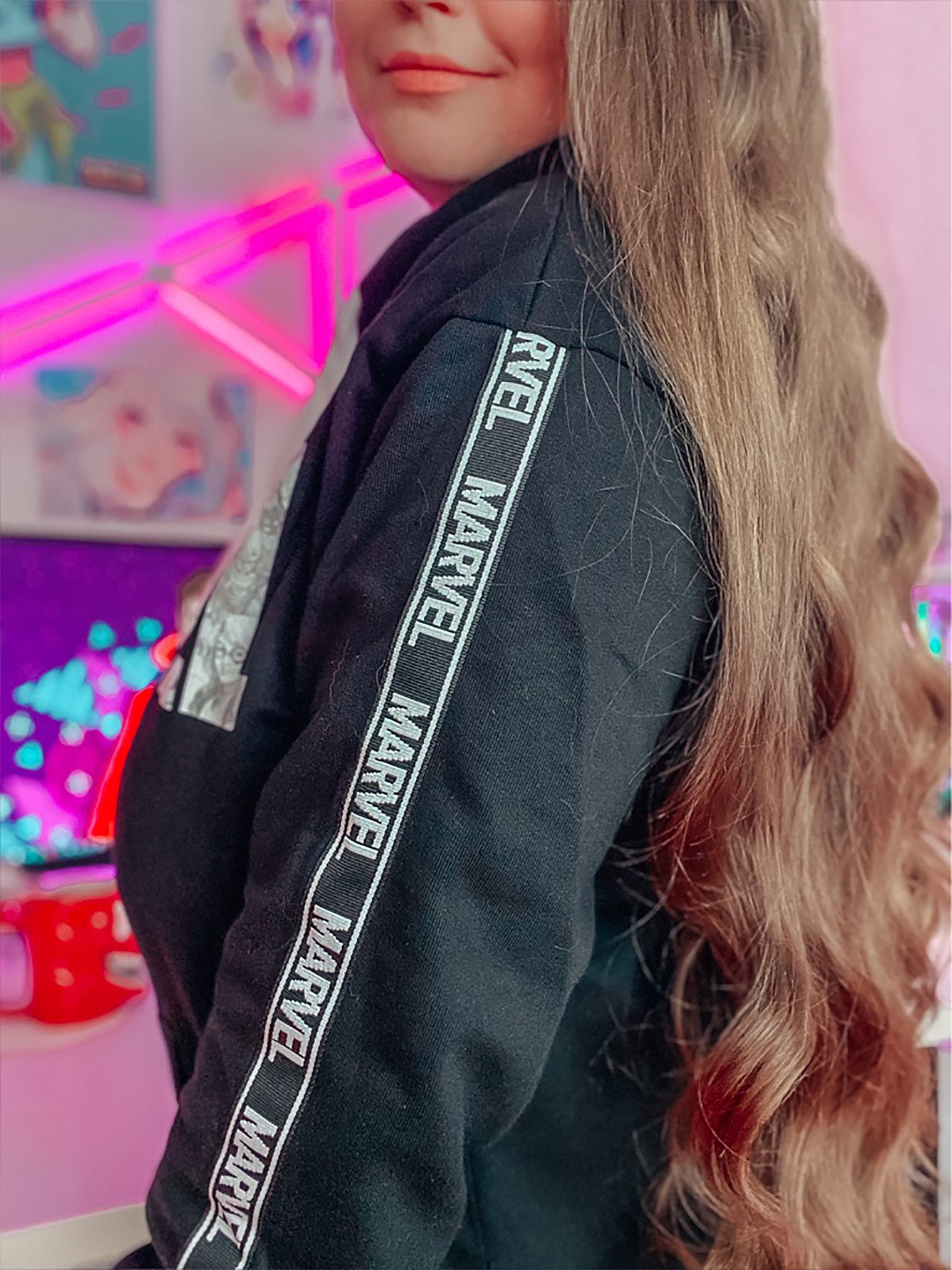 Image produit Marvel - Sweat à capuche avec logo de bande dessinée noir