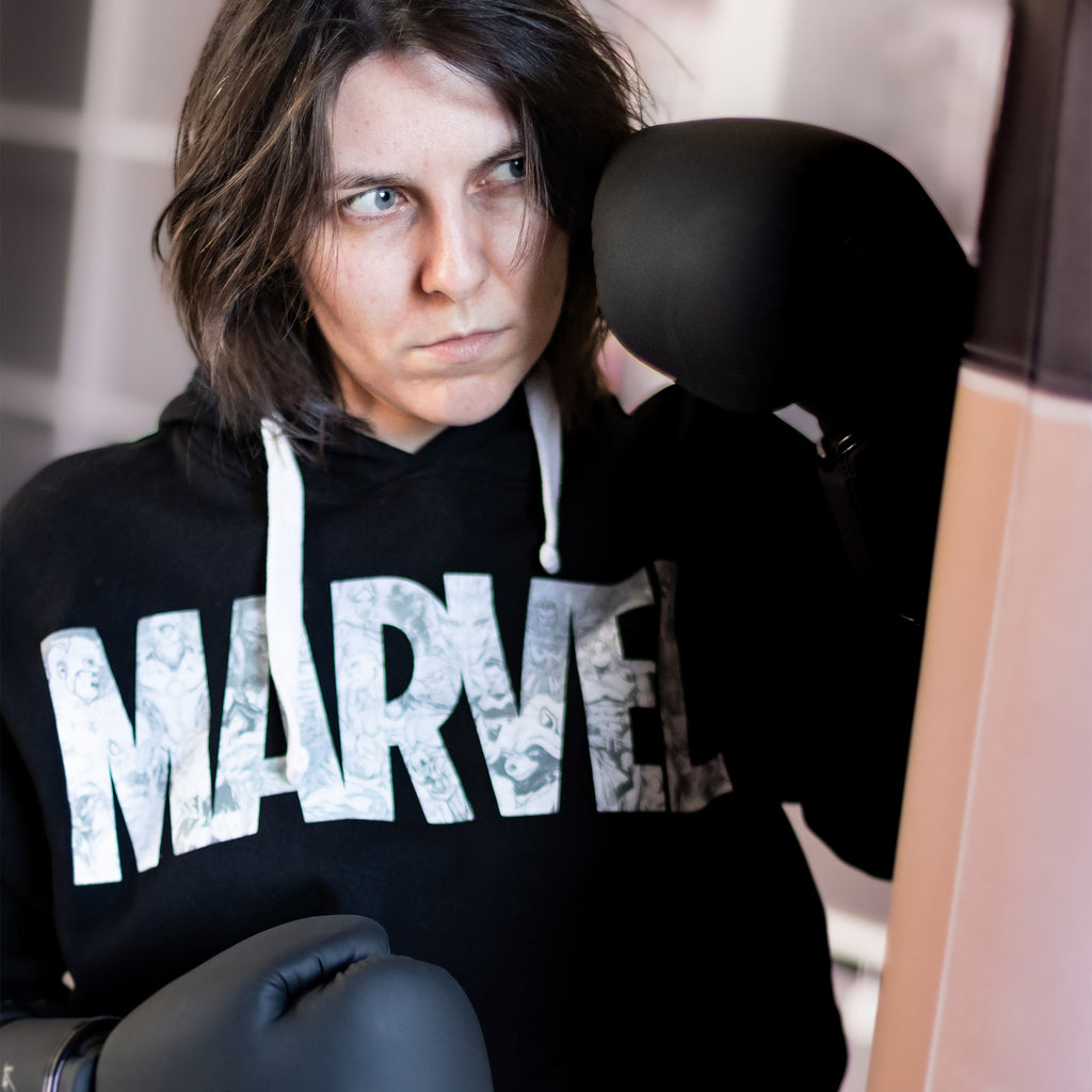 Image produit Marvel - Sweat à capuche avec logo de bande dessinée noir