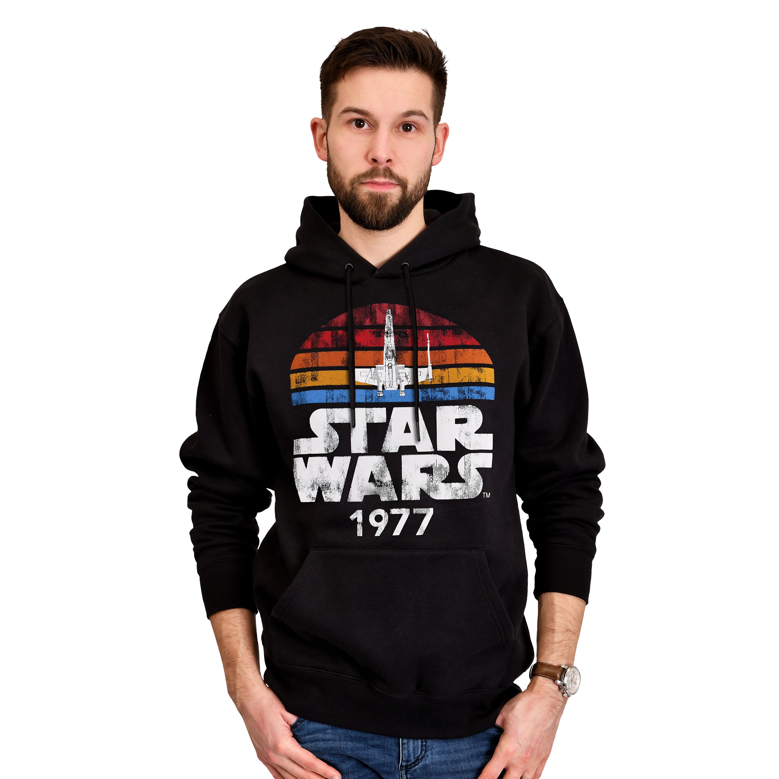 Image produit Sweat à capuche rétro Star Wars de 1977 noir