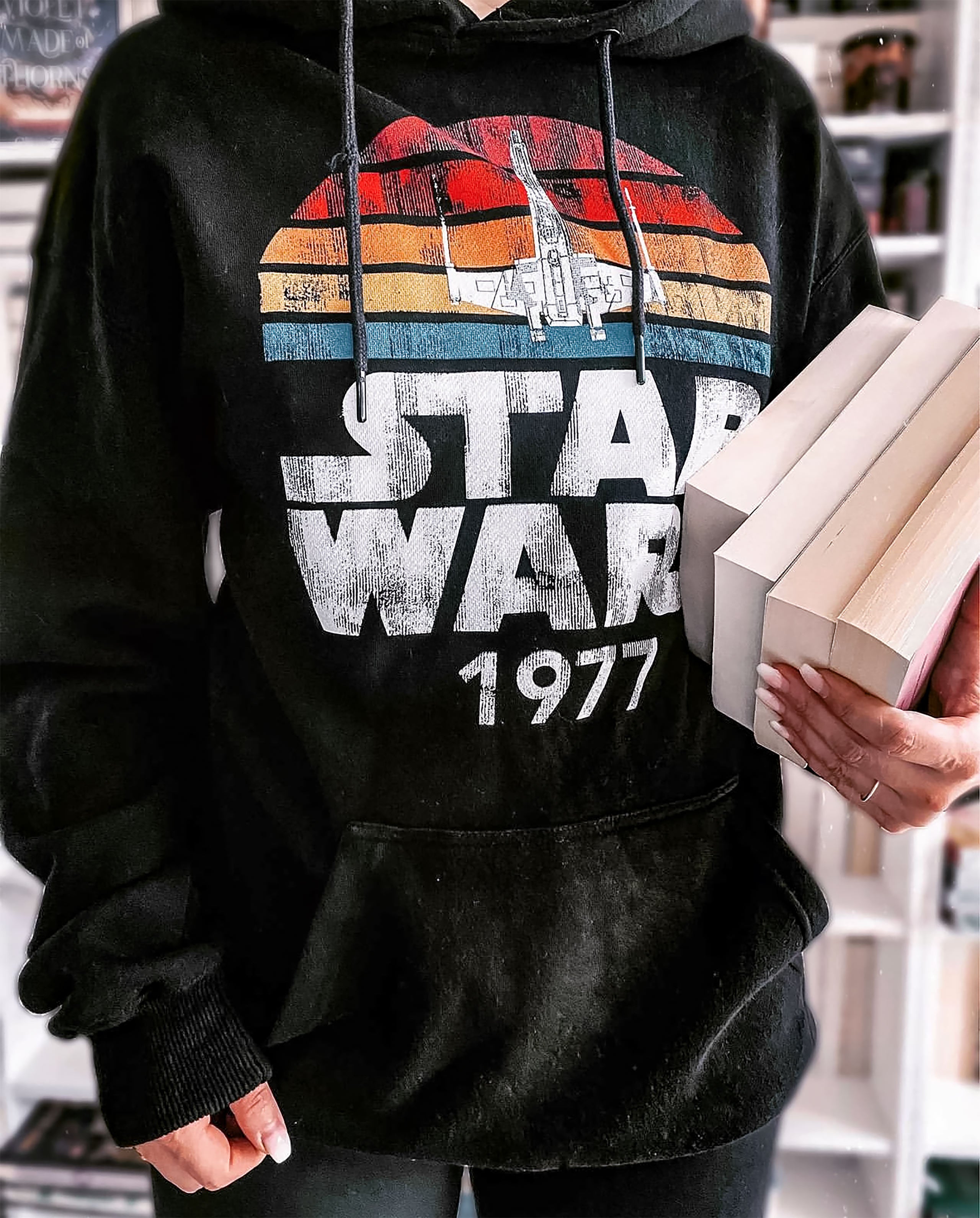 Image produit Sweat à capuche rétro Star Wars de 1977 noir