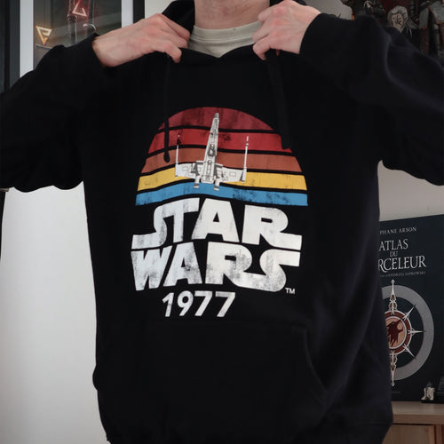 Image produit Sweat à capuche rétro Star Wars de 1977 noir