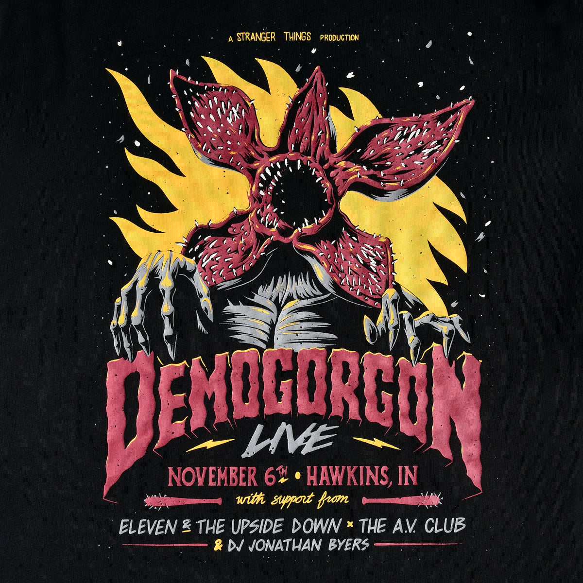 Image produit Stranger Things - T-Shirt Poster Live Demogorgon Noir