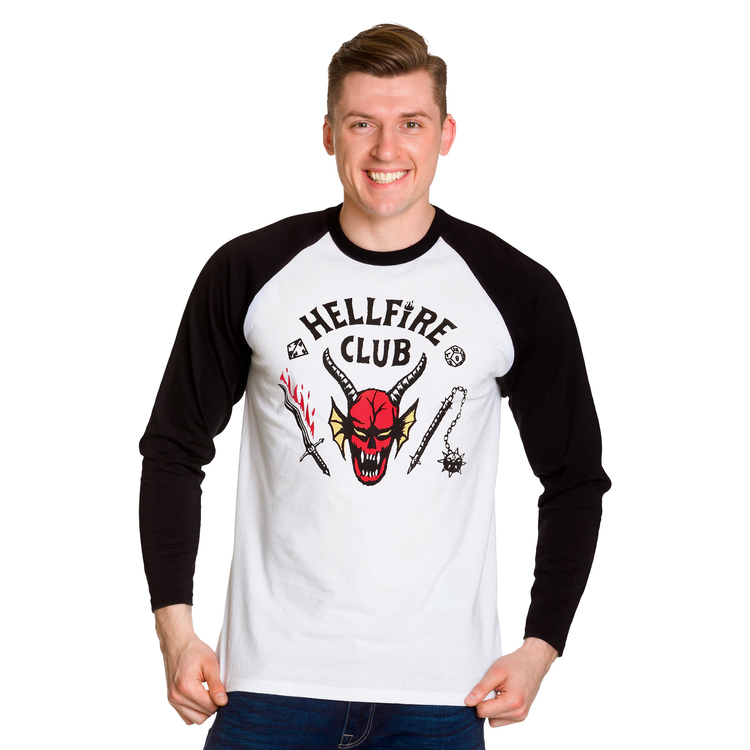 Image produit Stranger Things - T-shirt manches longues blason Hellfire Club