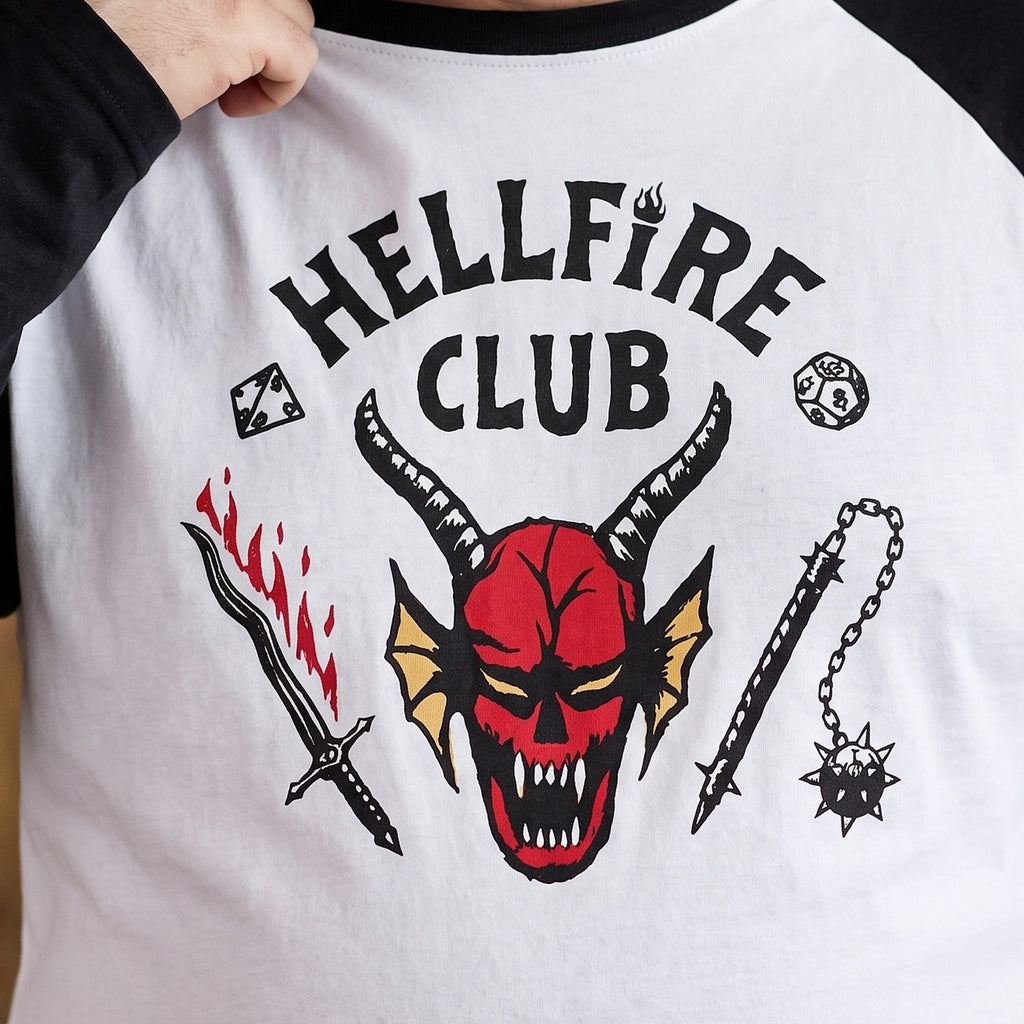 Image produit Stranger Things - T-shirt manches longues blason Hellfire Club