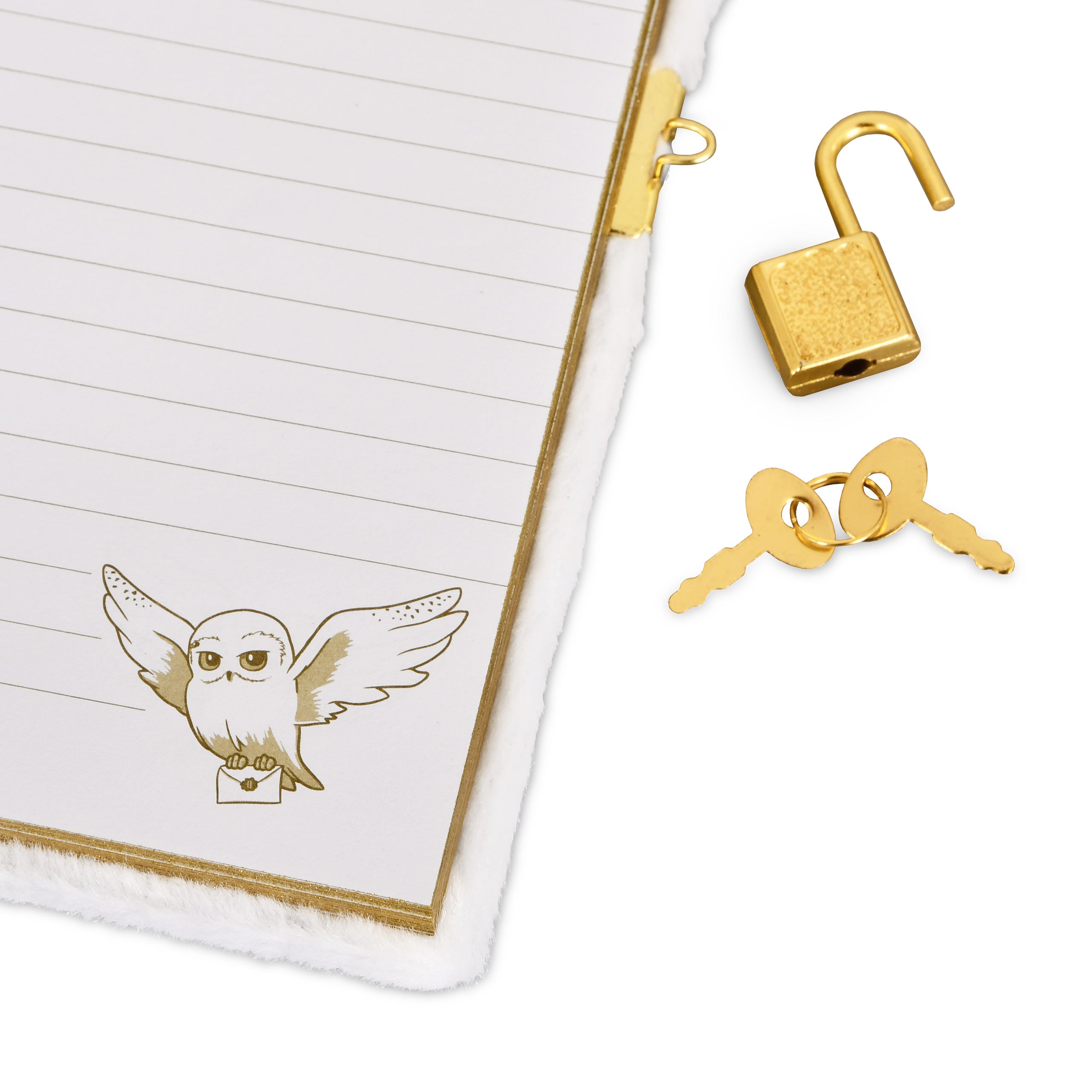 Image produit Harry Potter - Carnet peluche Hedwige A5 avec cadenas