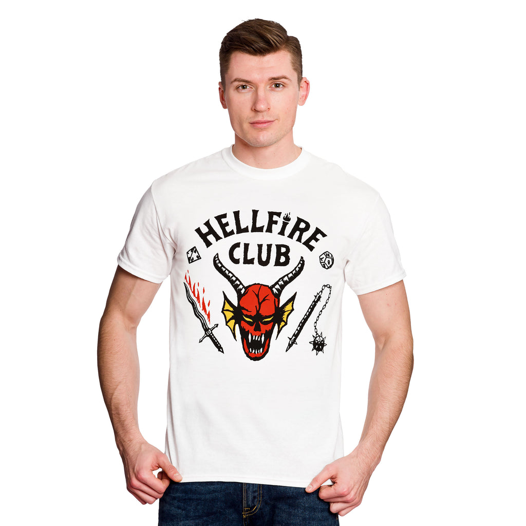 Image produit Stranger Things - T-shirt blanc avec logo du Hellfire Club