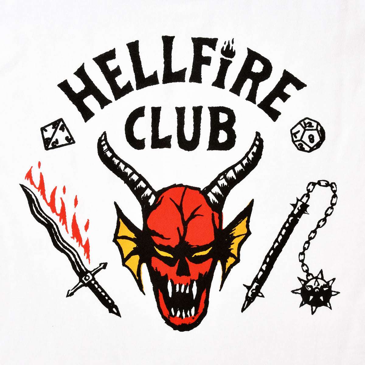 Image produit Stranger Things - T-shirt blanc avec logo du Hellfire Club