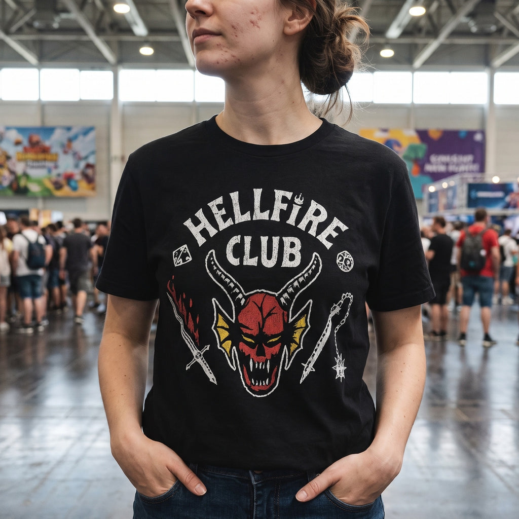 Image produit Stranger Things - T-shirt noir avec logo du Hellfire Club
