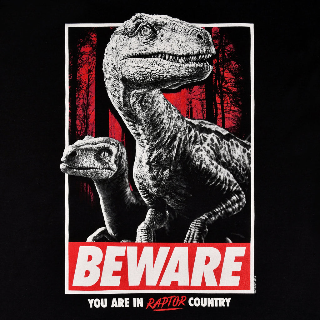 Image produit Jurassic Park - Attention Pays des Raptors T-Shirt noir