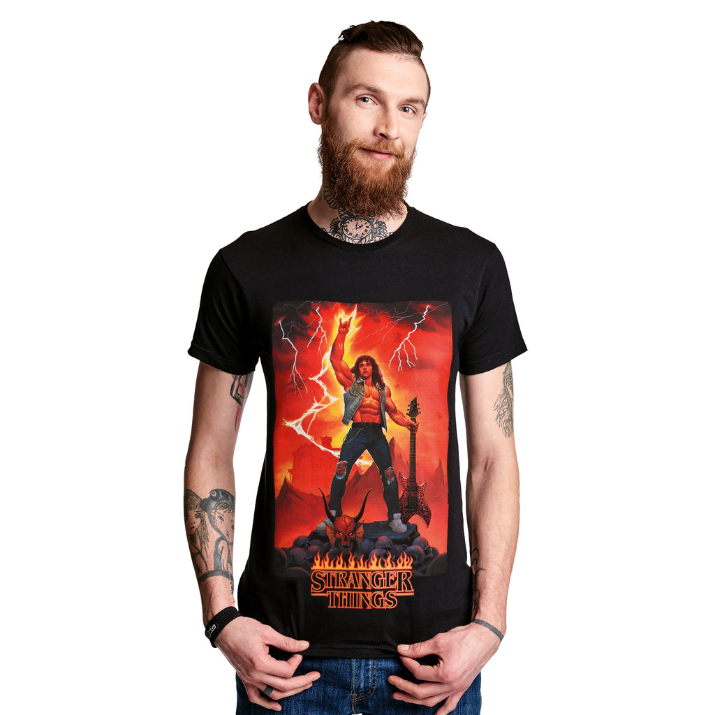 Image produit Stranger Things - T-shirt Eddie Rocks noir