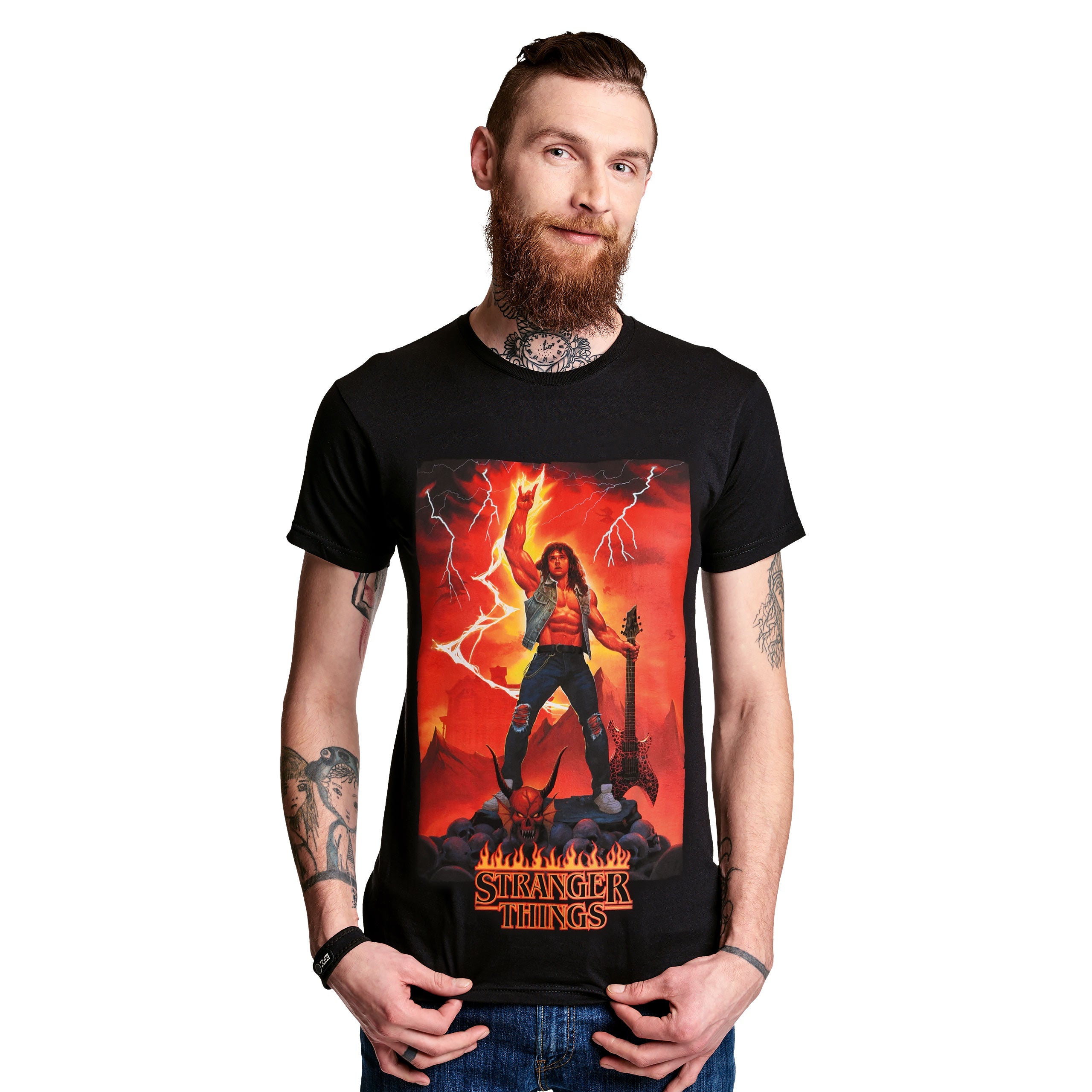 Image produit Stranger Things - T-shirt Eddie Rocks noir