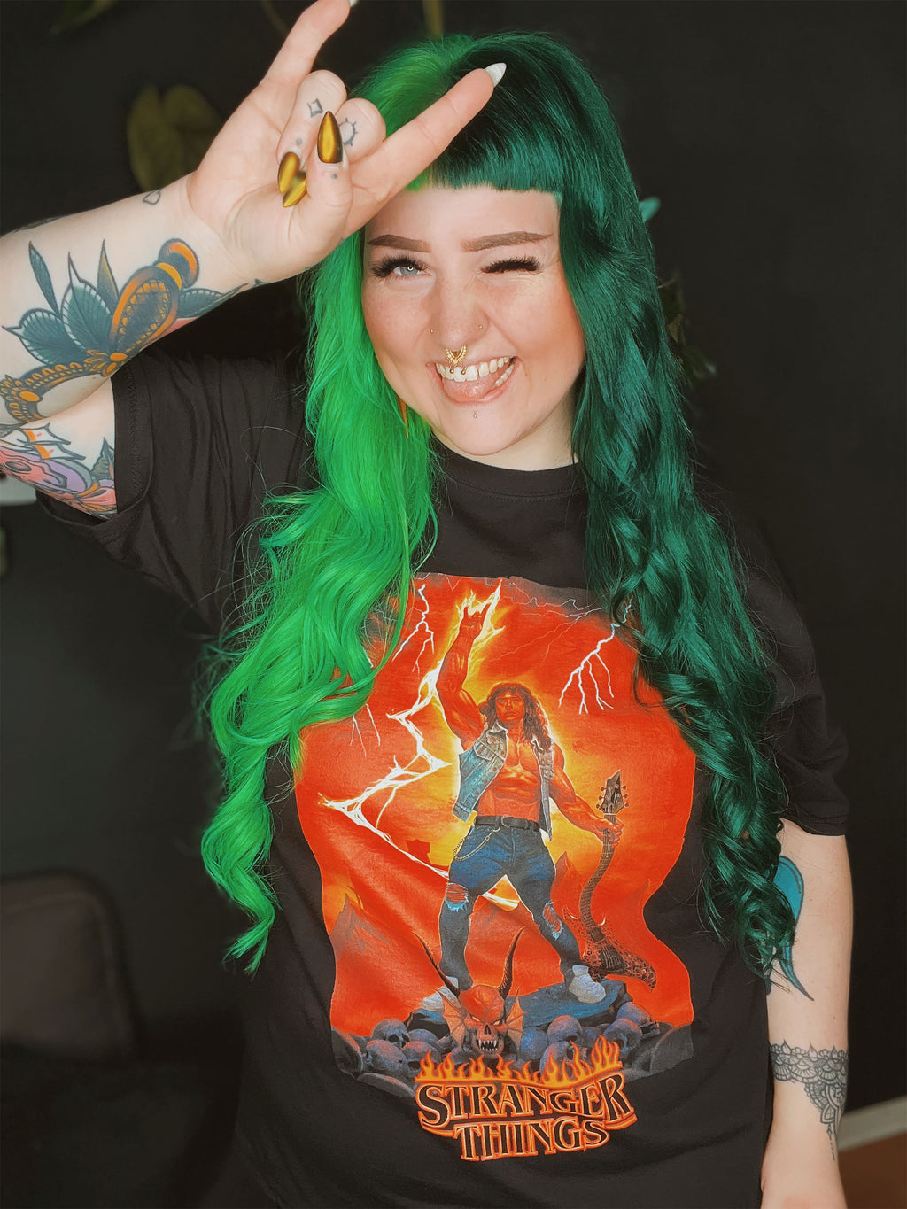 Image produit Stranger Things - T-shirt Eddie Rocks noir