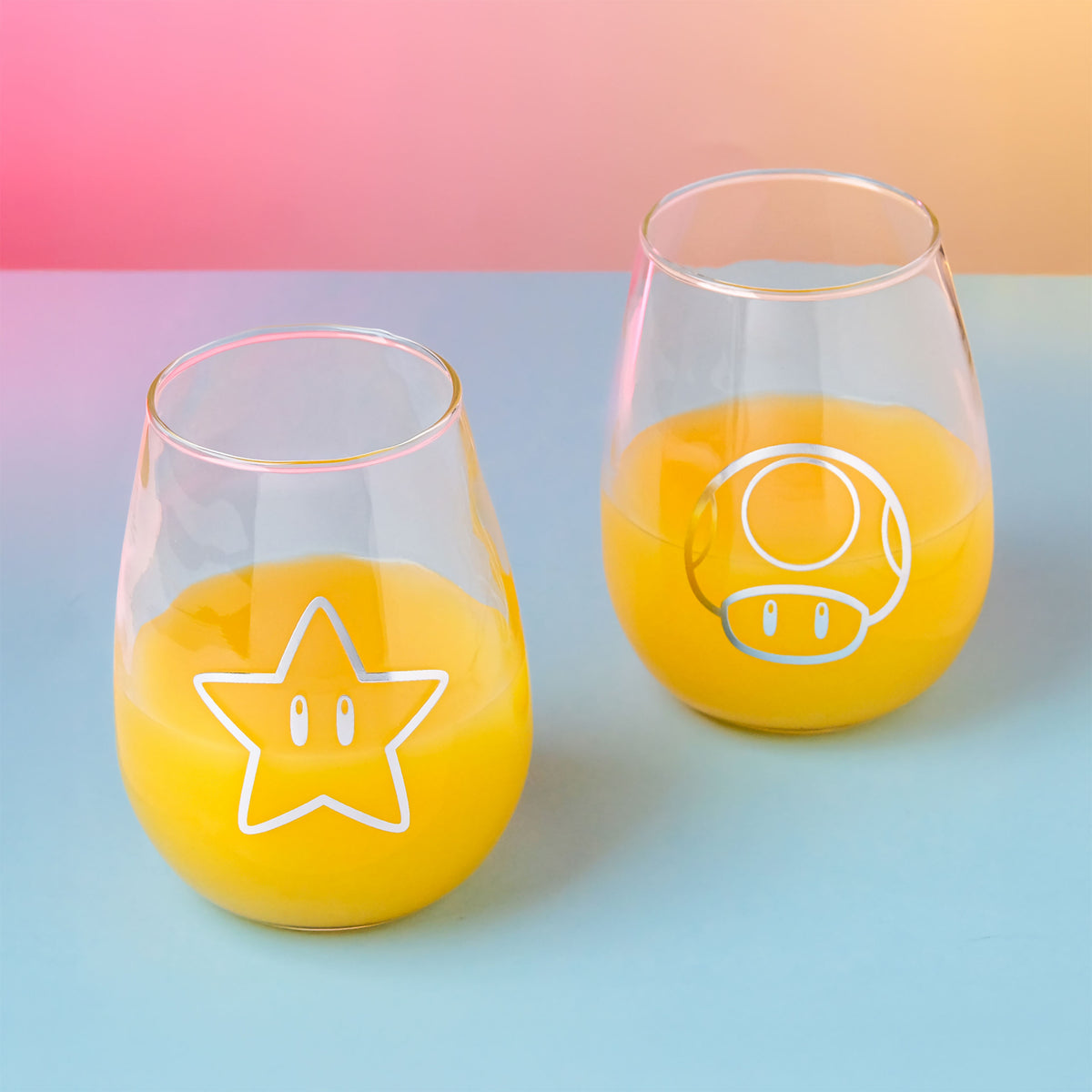 Image produit Super Mario - Étoile & Super Champignon Verres Ensemble de 2
