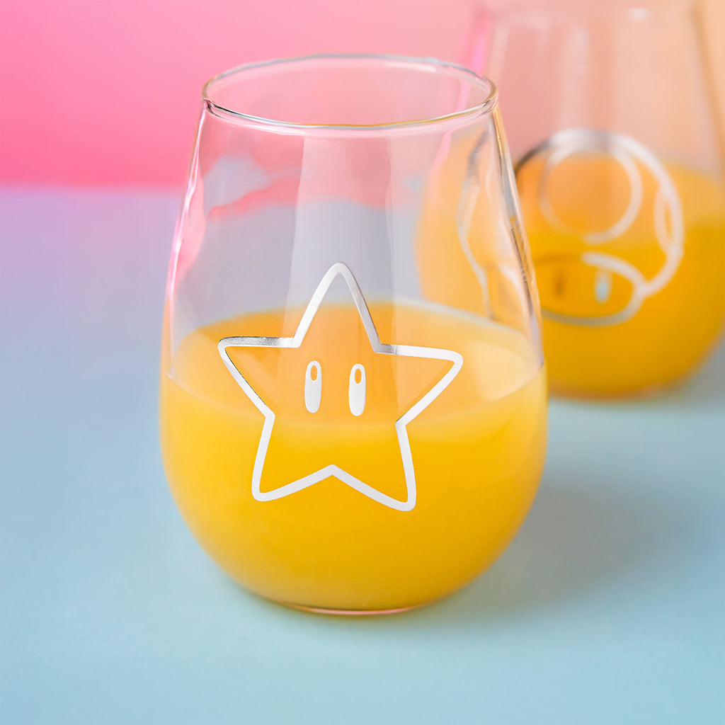 Image produit Super Mario - Étoile & Super Champignon Verres Ensemble de 2
