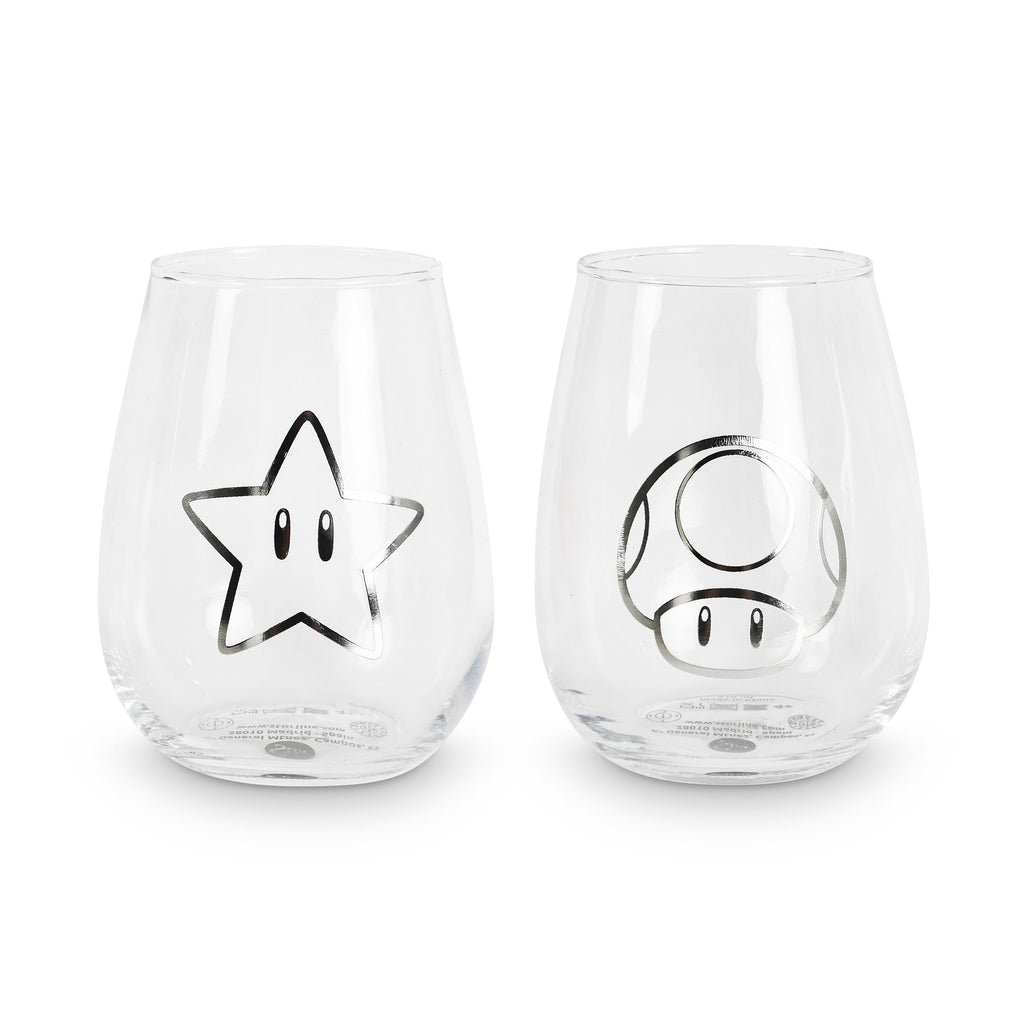 Image produit Super Mario - Étoile & Super Champignon Verres Ensemble de 2
